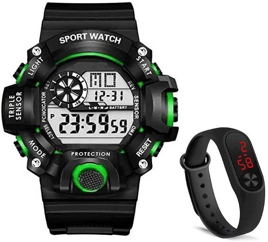     			chronorex Black Silicon Digital Men's Watch
