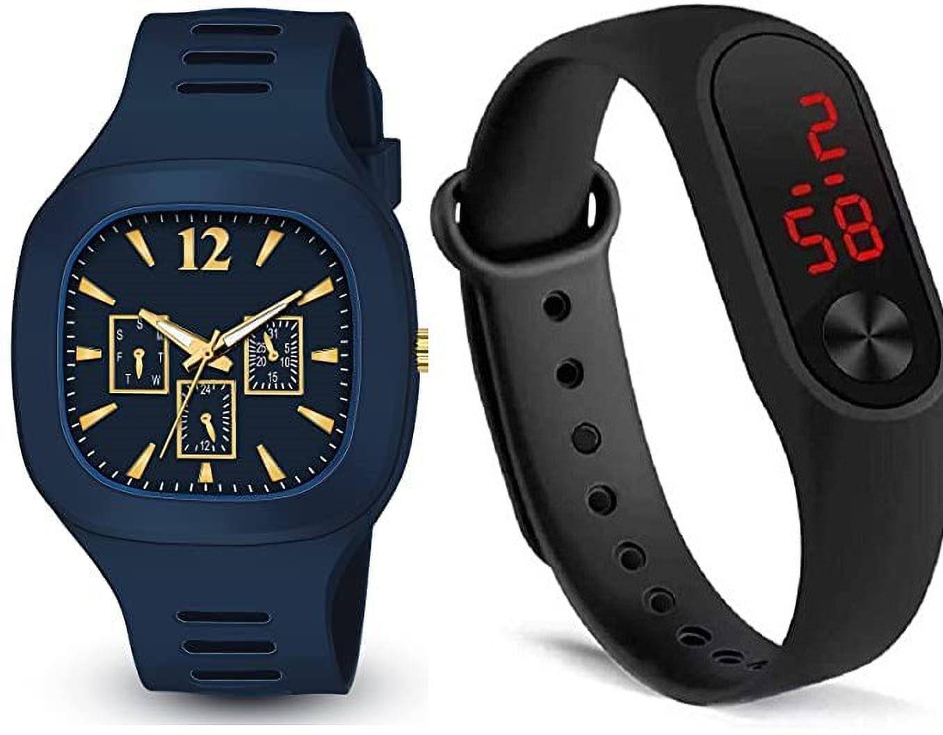     			chronorex Blue Silicon Analog Men's Watch