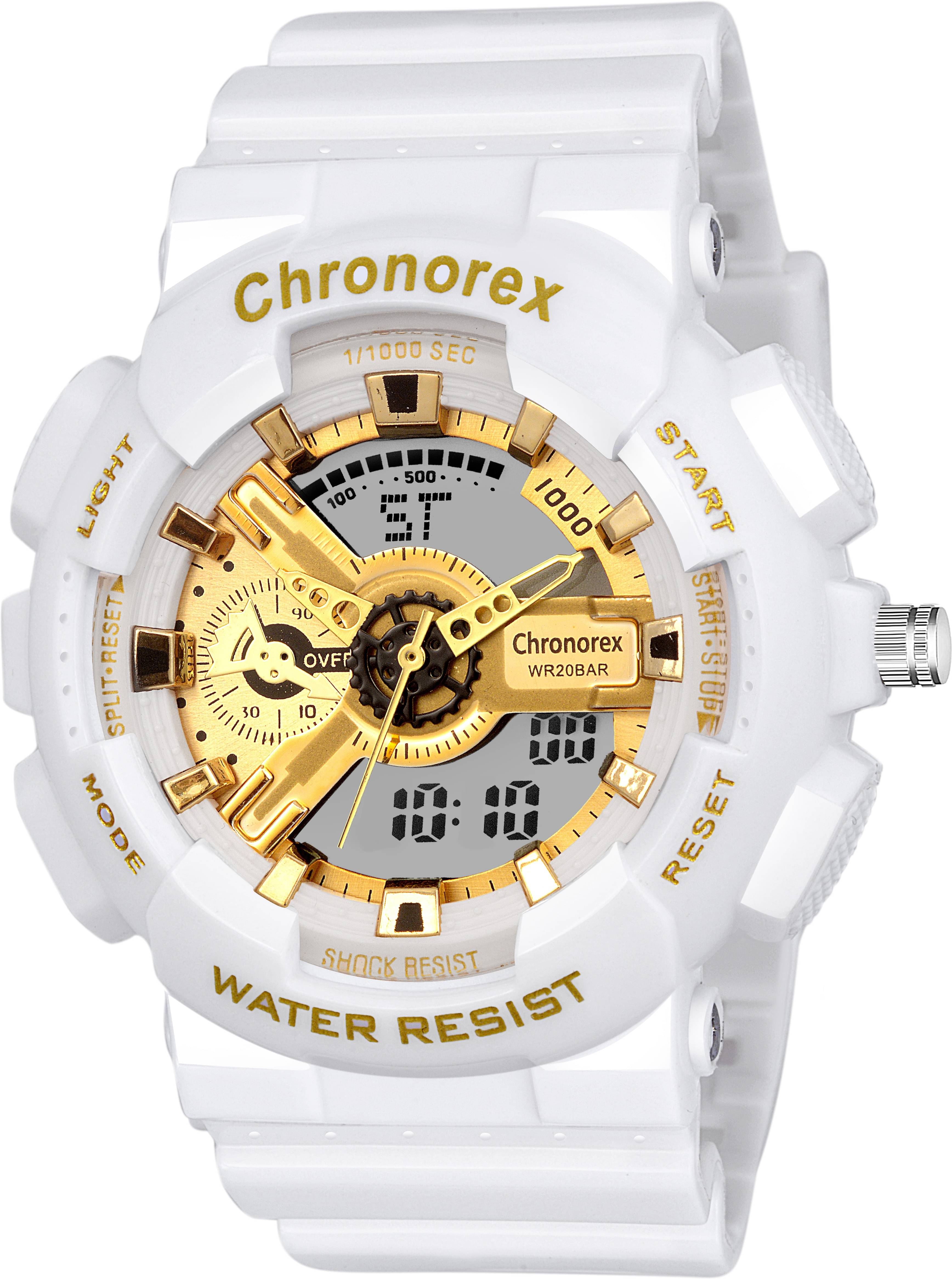     			chronorex White Silicon Analog-Digital Men's Watch