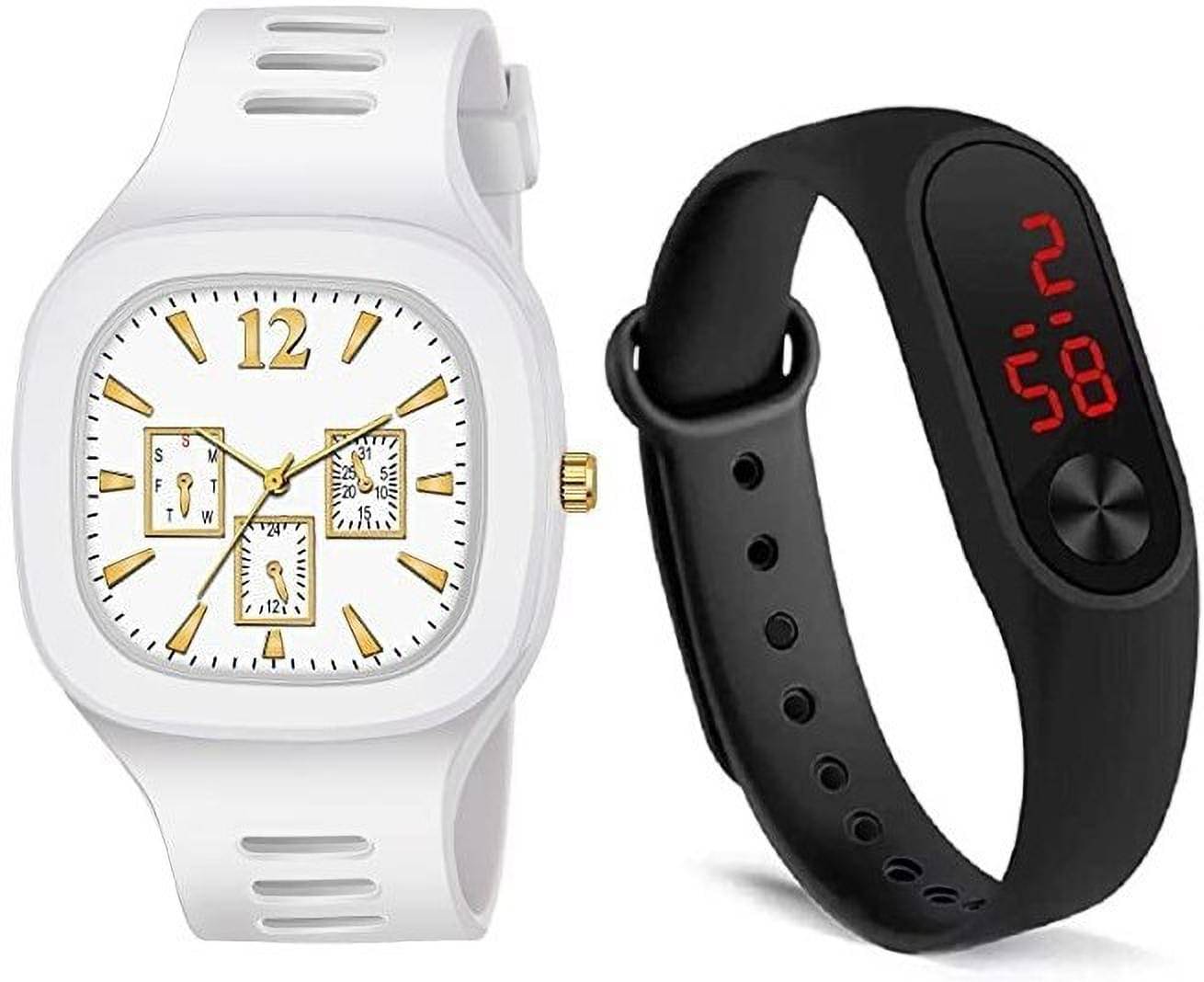     			chronorex White Silicon Analog Men's Watch