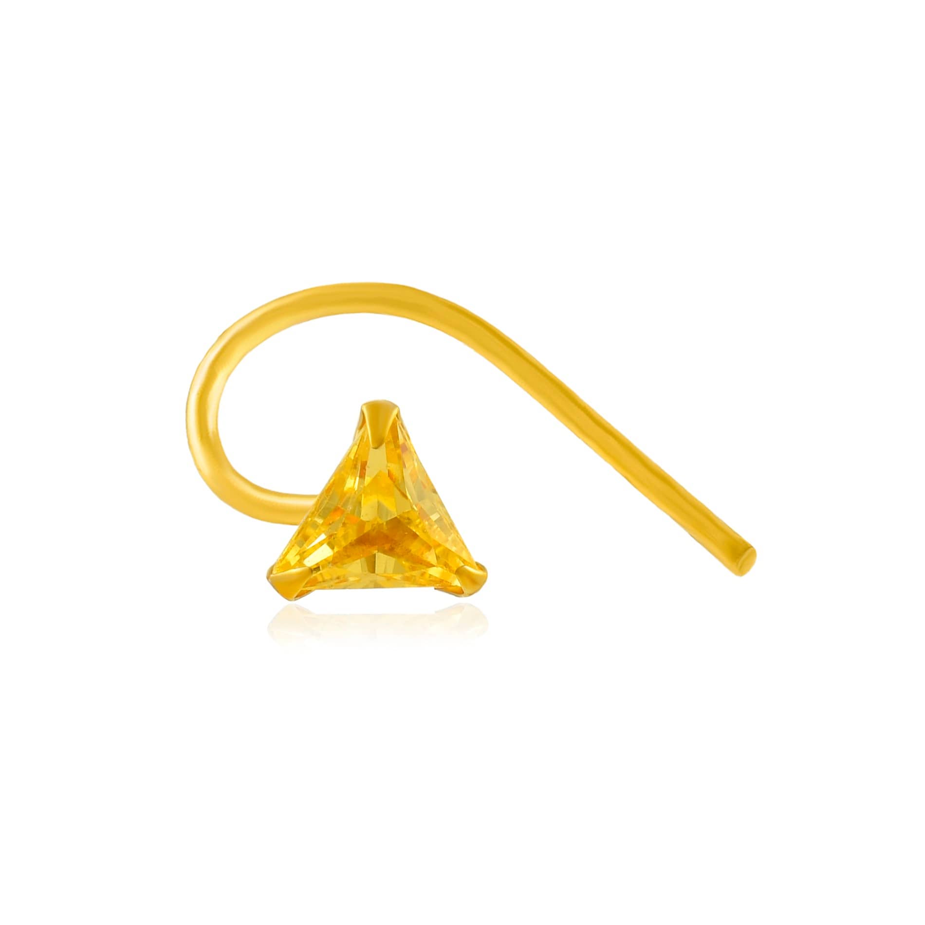 ADMIER Gold plated brass TRIANGLE shape faux diamond cz fashion nose pin for girls women