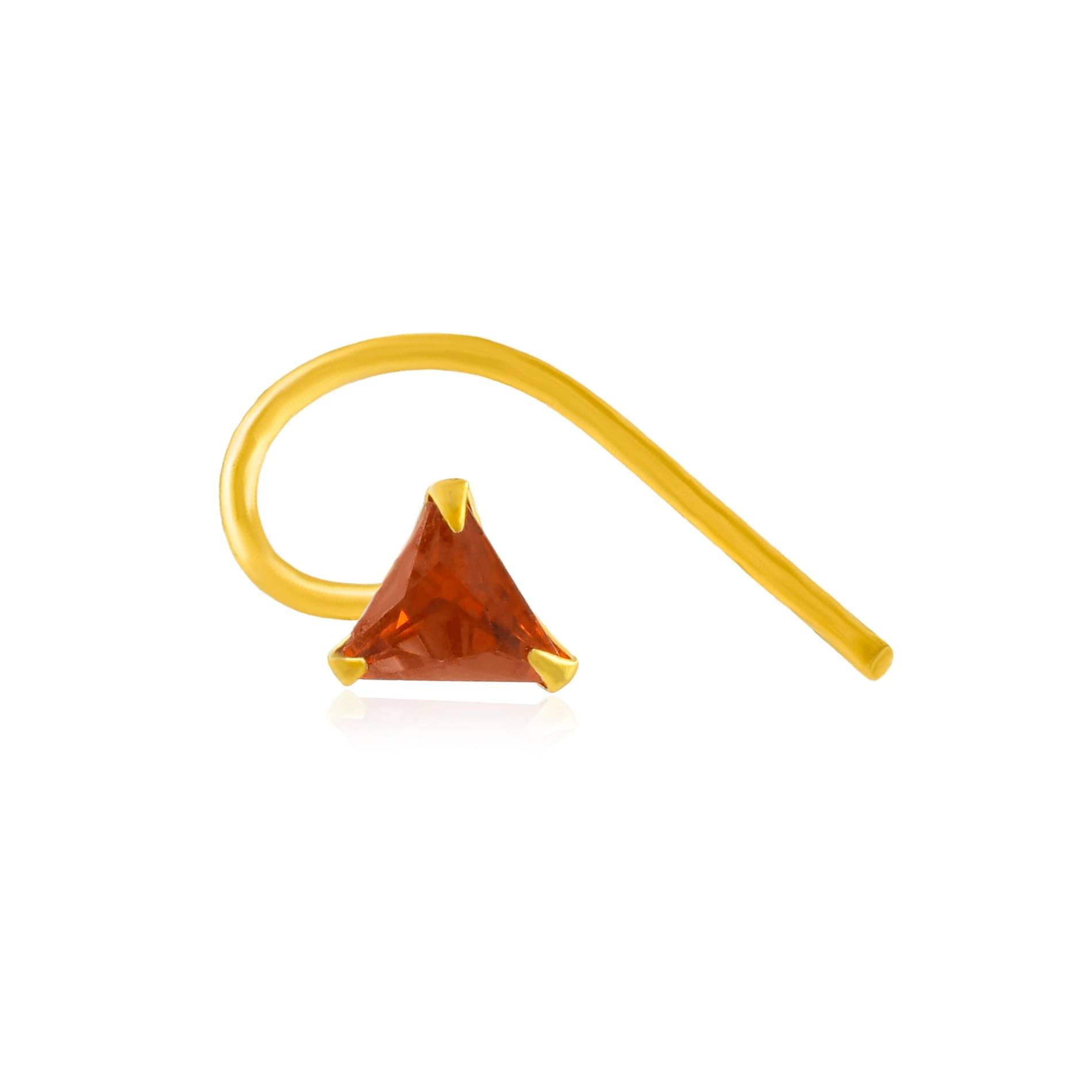 ADMIER Gold plated brass TRIANGLE shape faux diamond cz fashion nose pin for girls women ADMIER Gold plated brass TRIANGLE shape faux diamond cz fashion nose pin for girls women