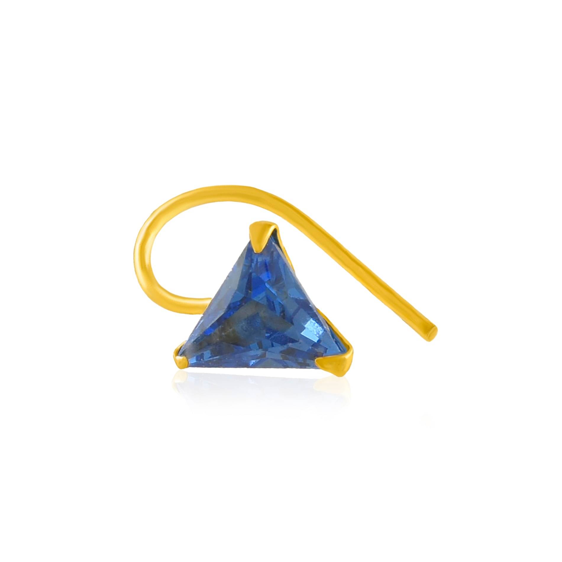     			ADMIER Gold plated brass TRIANGLE shape faux diamond cz fashion nose pin for girls women