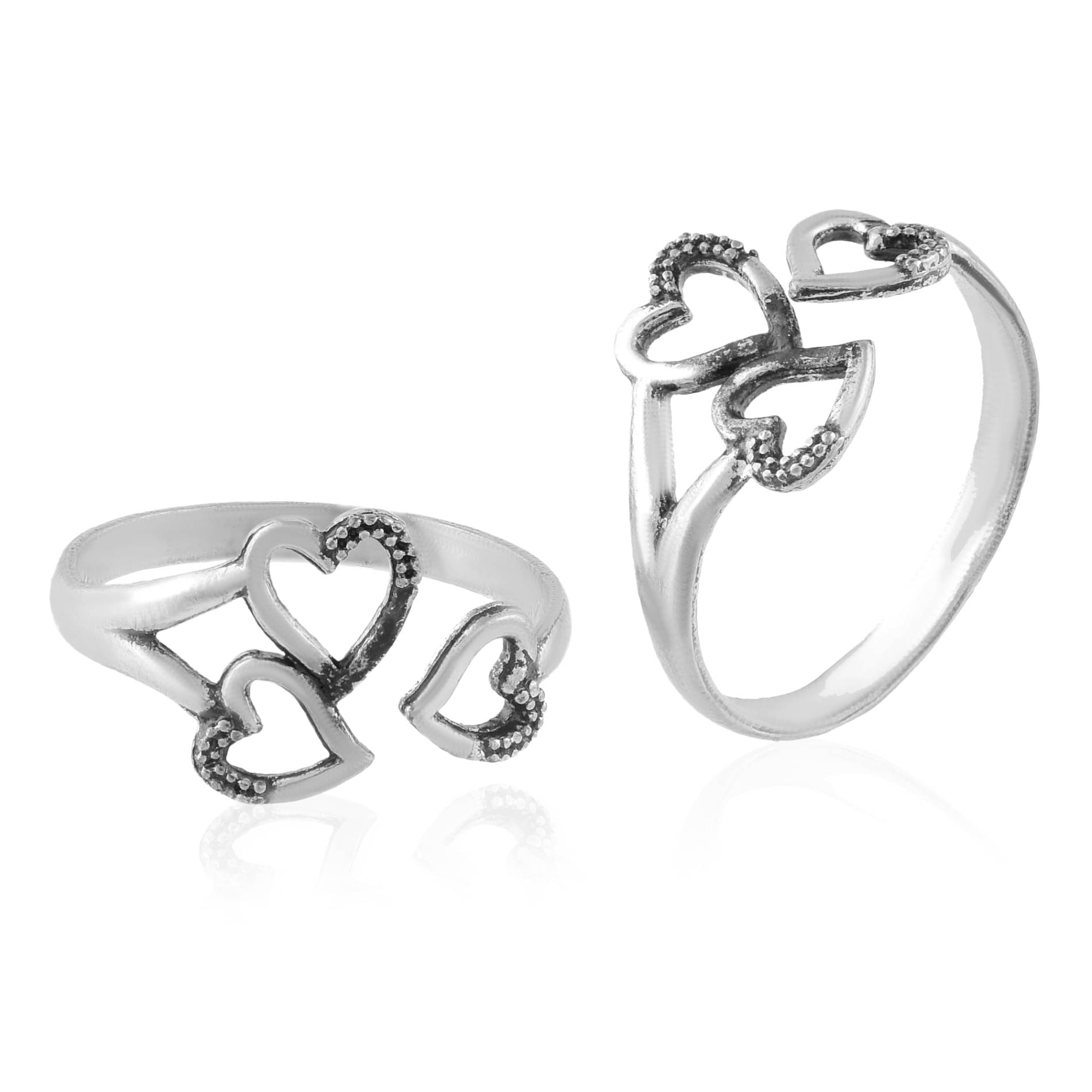     			ADMIER Silver Toe Rings ( Pack of 2 )