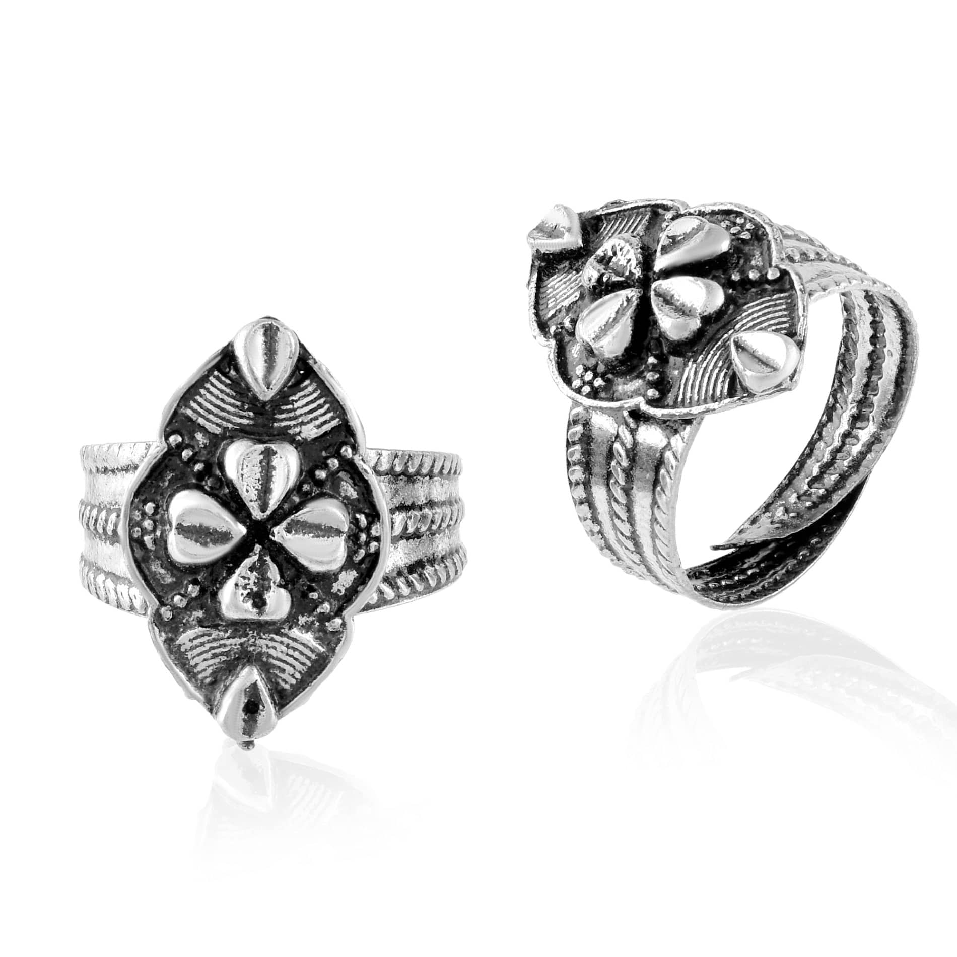 ADMIER Silver Toe Rings ( Pack of 2 ) - Anklets | Buy online on ZillyBuy