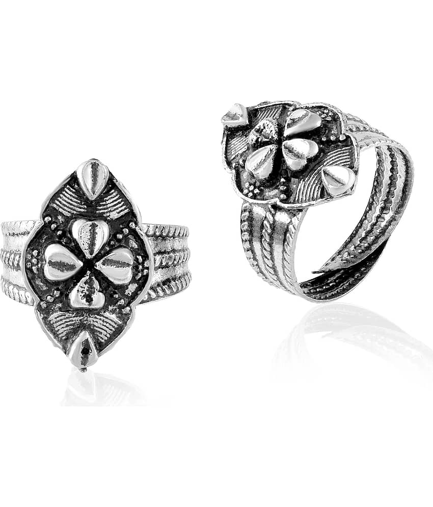 ADMIER Silver Toe Rings ( Pack of 2 ) - Anklets | Buy online on ZillyBuy