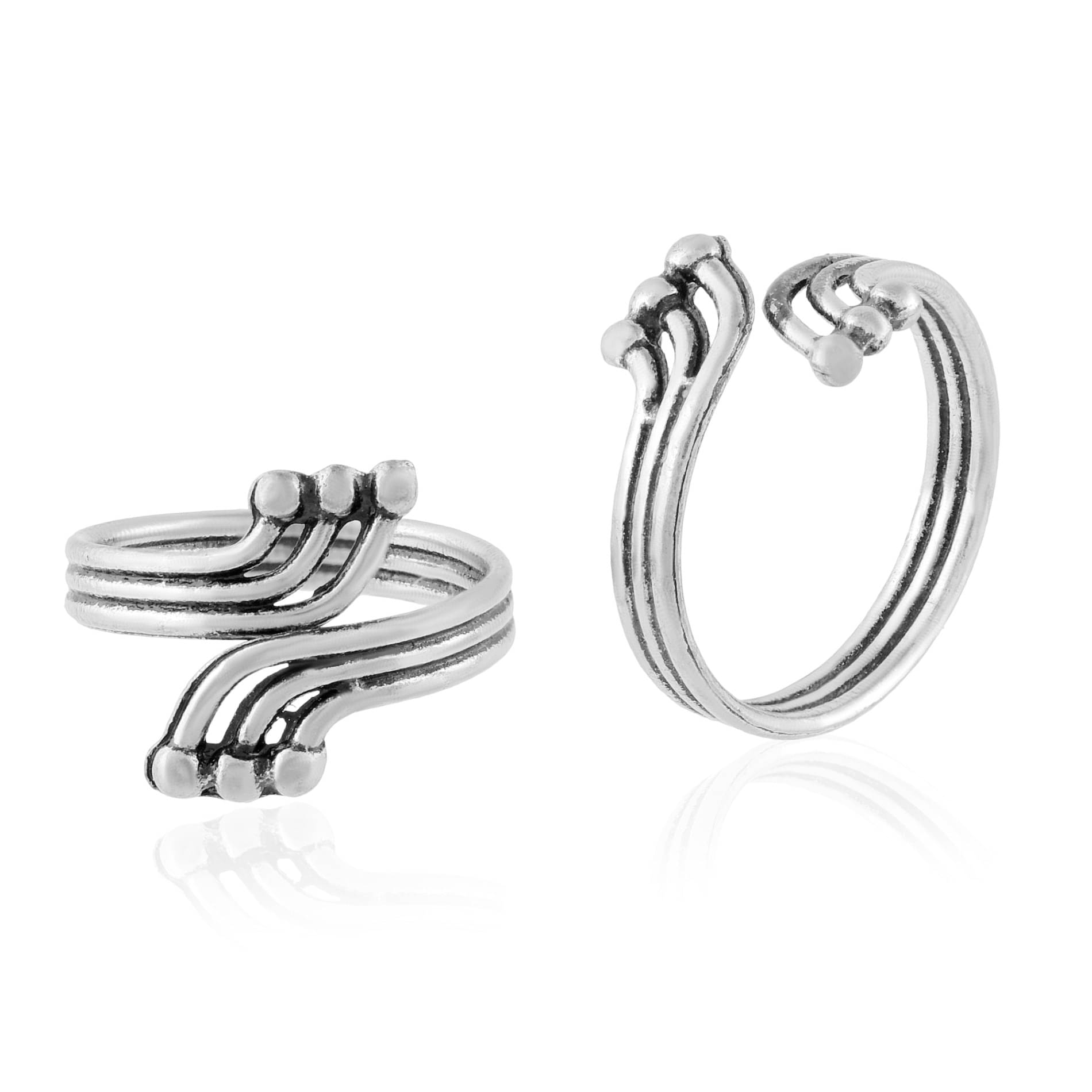 ADMIER Silver Toe Rings ( Pack of 2 ) ADMIER Silver Toe Rings ( Pack of 2 )