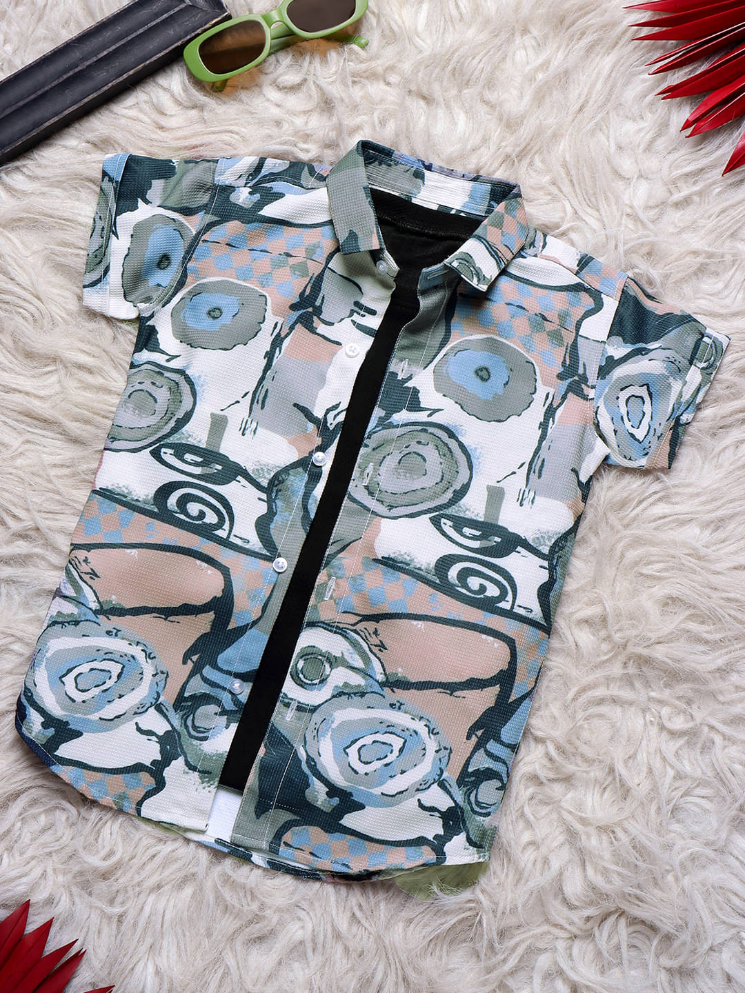 ALY JOHN Pack of 1 Boys 100% Cotton Half Sleeves Shirt ( Multicolor 2 )     			ALY JOHN Pack of 1 Boys 100% Cotton Half Sleeves Shirt ( Multicolor 2 )