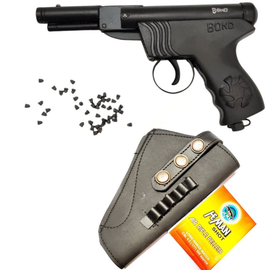     			Air Pistol Metal Gun / Bandook With Free Cover And 200 Pellets / Bullets For Adults