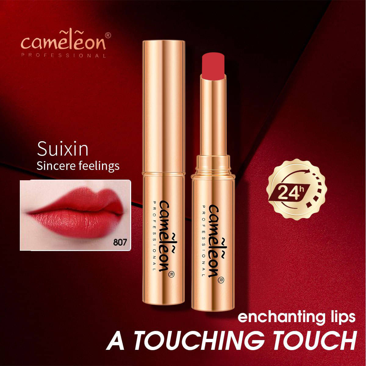     			Cameleon Red Matte Lipstick 4