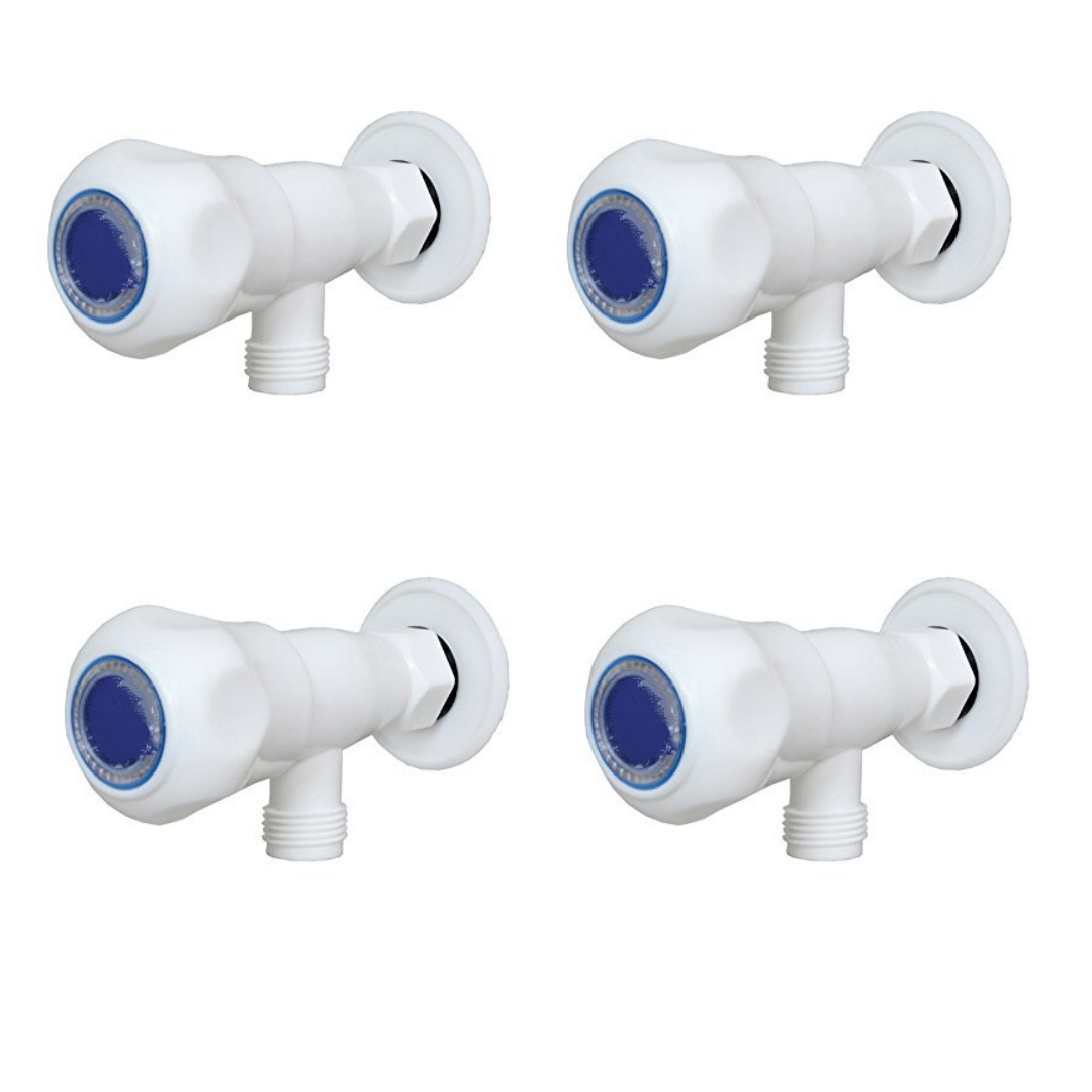 Cossimo Prince White PVC Angle Cock Tap - 4 PCS Plastic (ABS) Taper cock Cossimo Prince White PVC Angle Cock Tap - 4 PCS Plastic (ABS) Taper cock