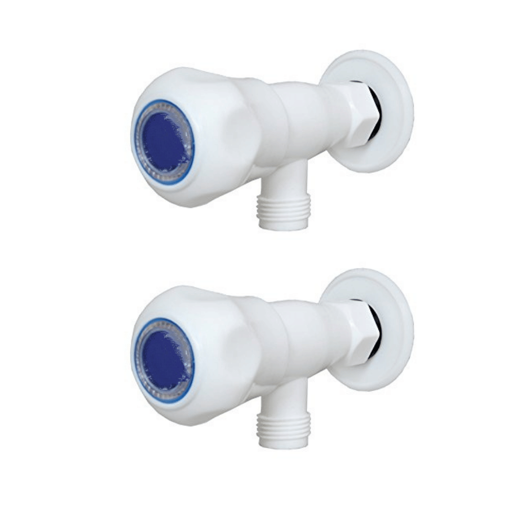     			Cossimo Prince White PVC Angle Cock Tap - 2 PCS Plastic (ABS) Taper cock