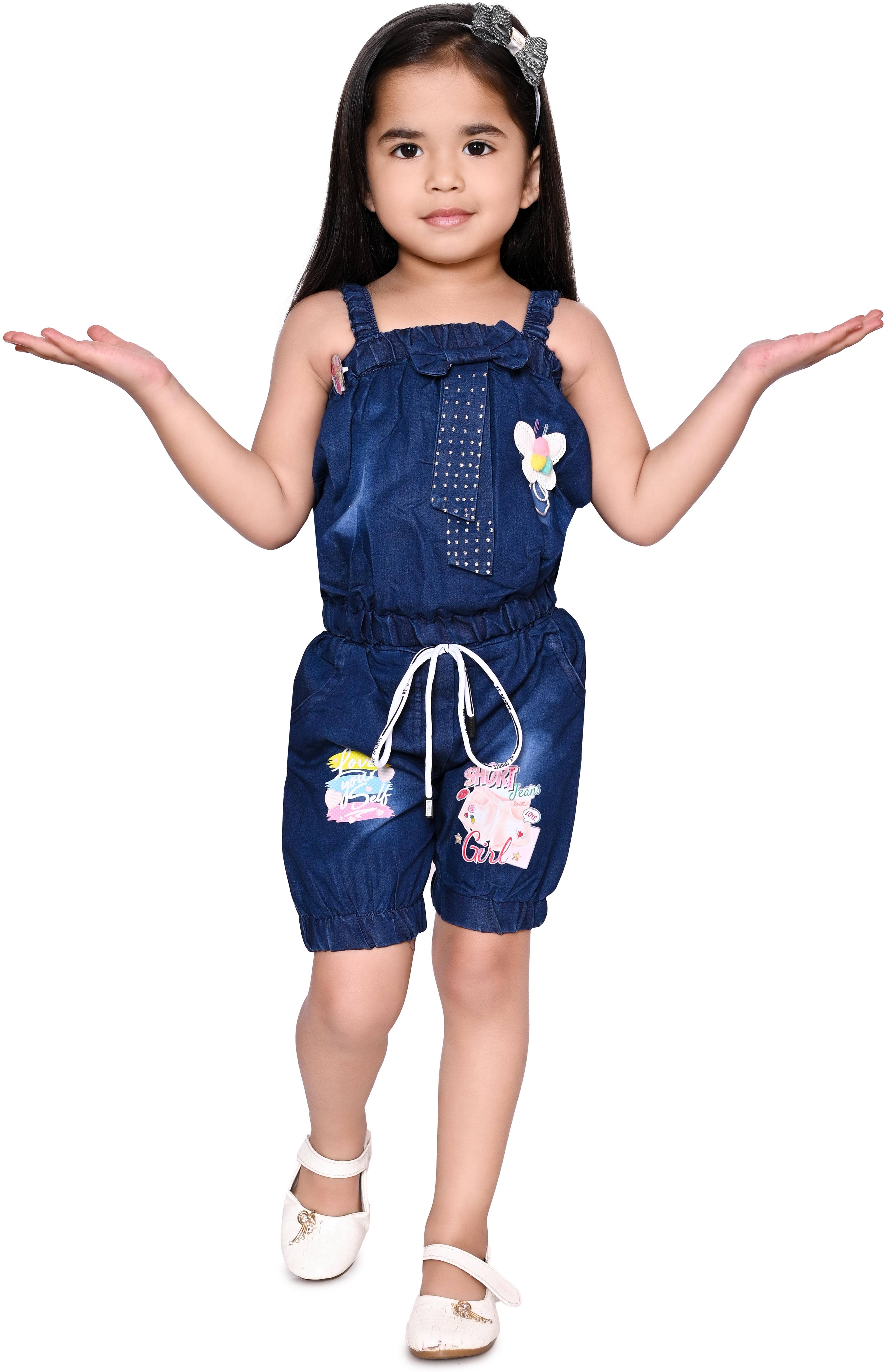 DS DRESSES Pack of 1 Girls Denim T-shirt & Shorts ( Blue )
