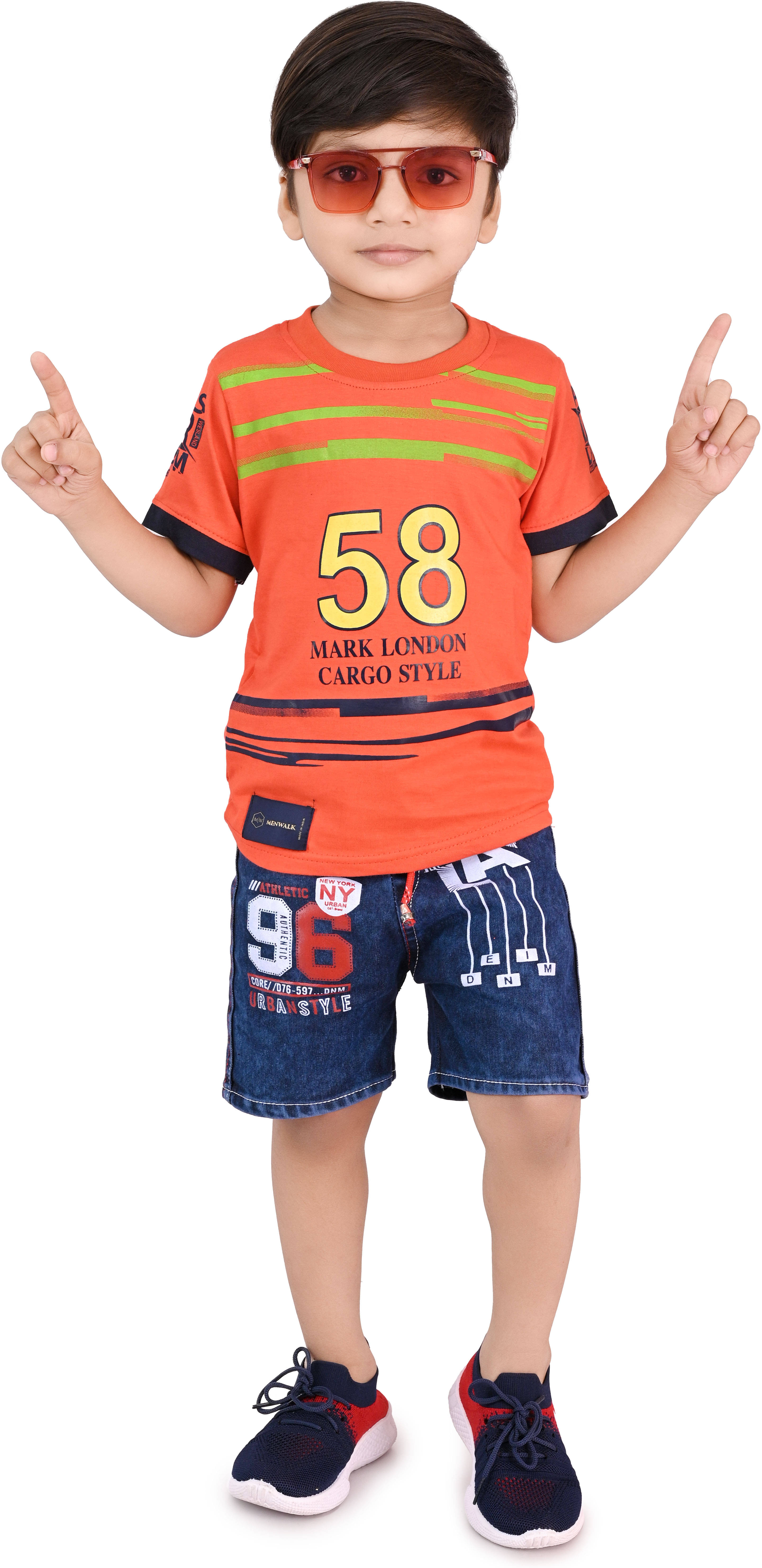 DS DRESSES Pack of 1 Boys Cotton Blend T-Shirt & Shorts Set ( Orange ) DS DRESSES Pack of 1 Boys Cotton Blend T-Shirt & Shorts Set ( Orange )