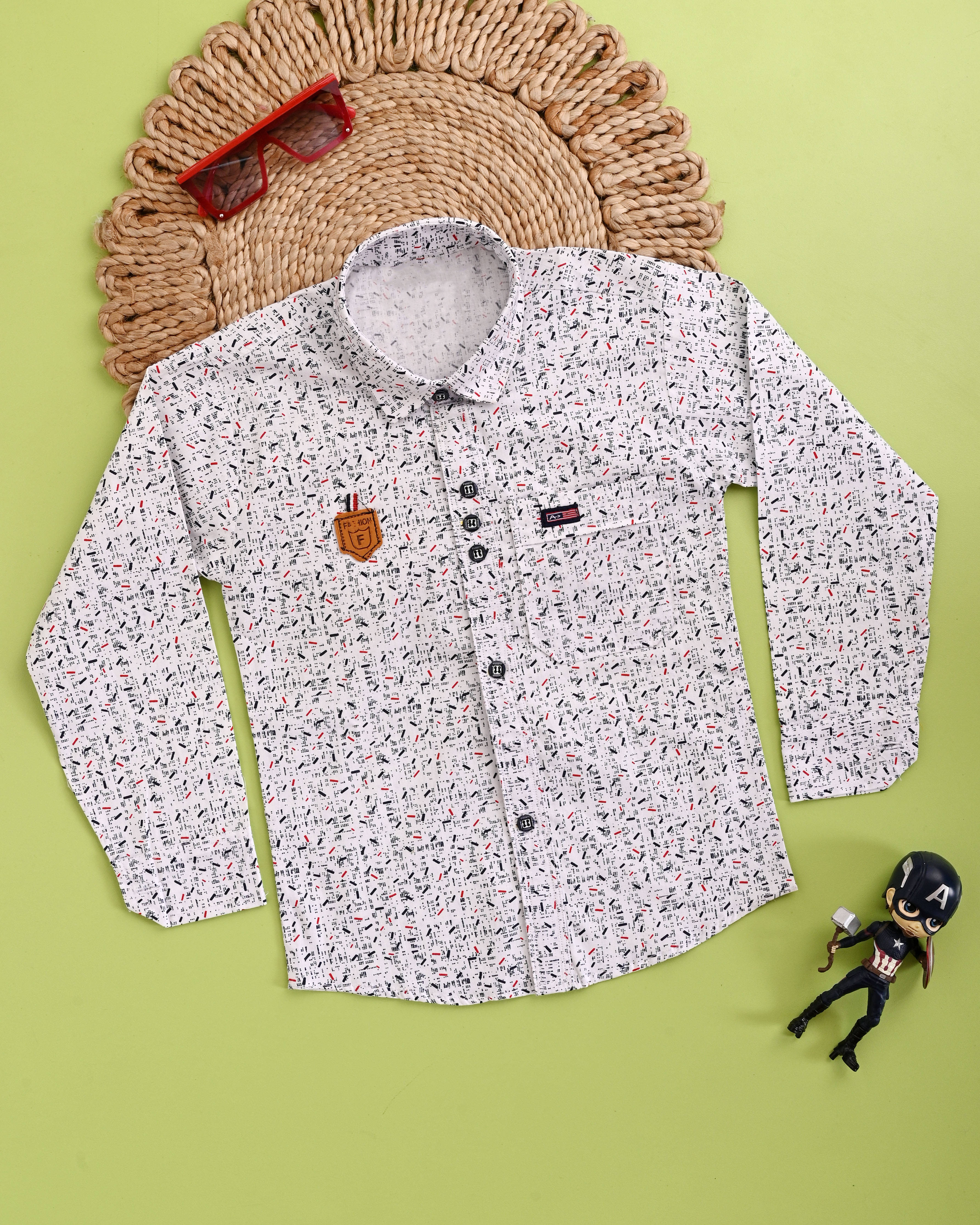     			DS DRESSES Pack of 1 Boys Cotton Blend Full Sleeves Shirt ( White )