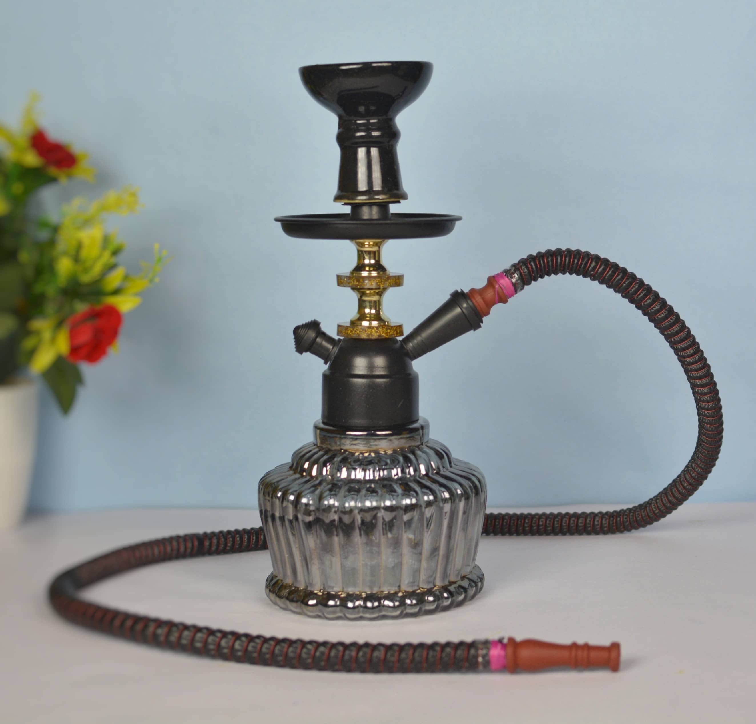 Fashion Bizz Black Color 9 inch Glass Hookah