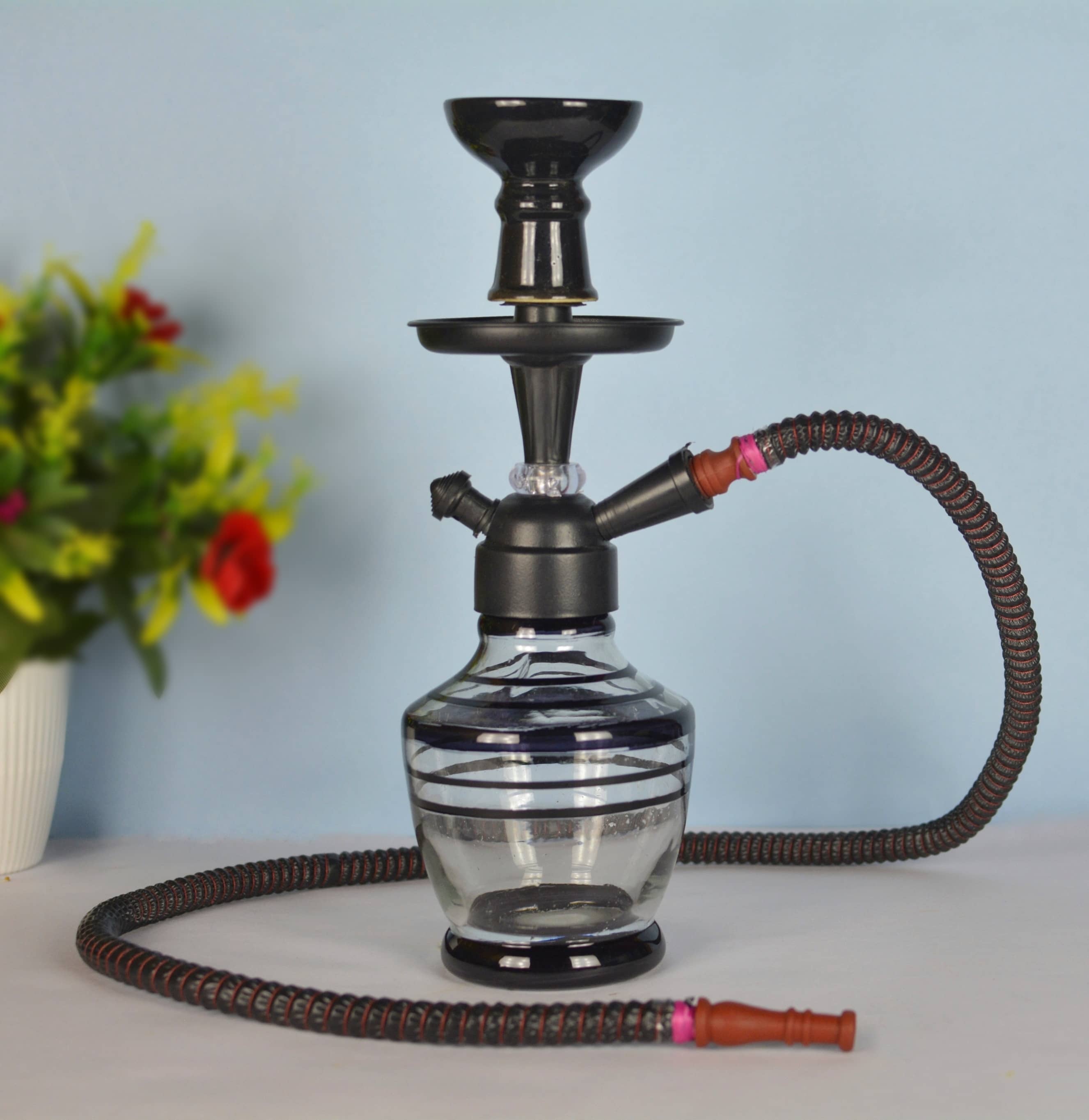 Fashion Bizz Black Color 9 inch Glass Hookah