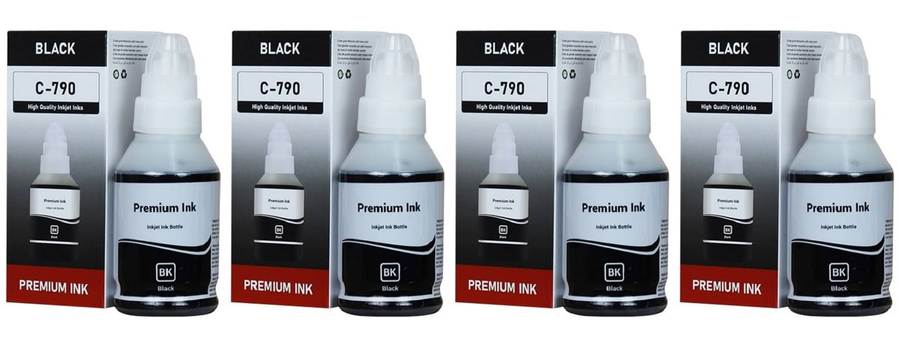     			KALAR For Gi-790 G2010 Black Pack of 4 Cartridge for Inkjet Printers G1010,G2000,G2002,G2010,G2012,G3010,G3012,G4000,G4010