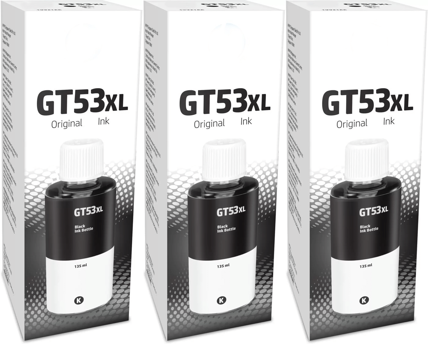    			KALAR GT53XL Black Ink ( 135 ml ) Pack of 3 For H_P DeskJet GT 5800 series, H_P Ink Tank 100/ 300/ 400 series, H_P Smart Tank 200 / 500 / 700 series
