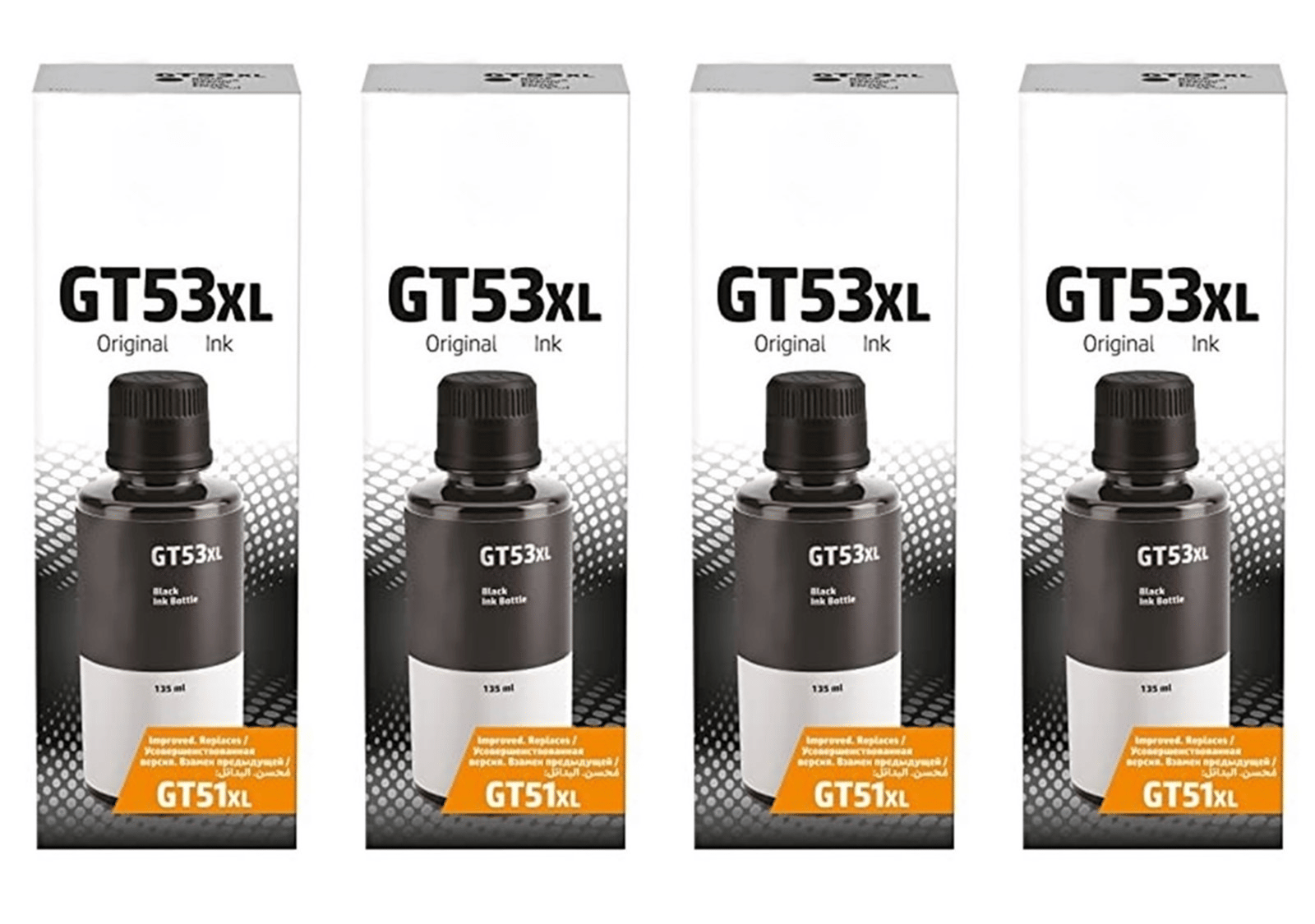     			KALAR GT53XL Black Ink ( 135 ml ) Pack of 4 For H_P DeskJet GT 5800 series, H_P Ink Tank 100/ 300/ 400 series, H_P Smart Tank 200 / 500 / 700 series