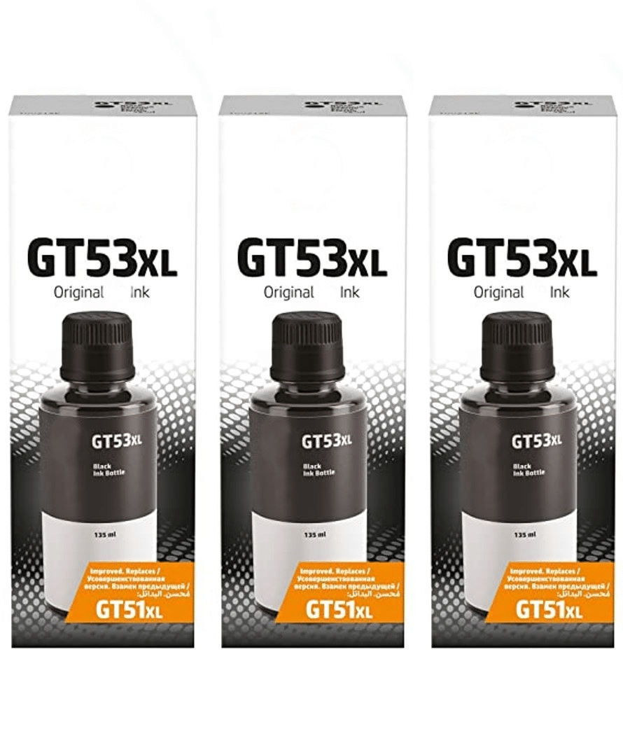     			KALAR GT53XL Black Pack of 3 Cartridge for H_P GT5810,GT5820, 310,315,319,410,415,419 Tank Wireless