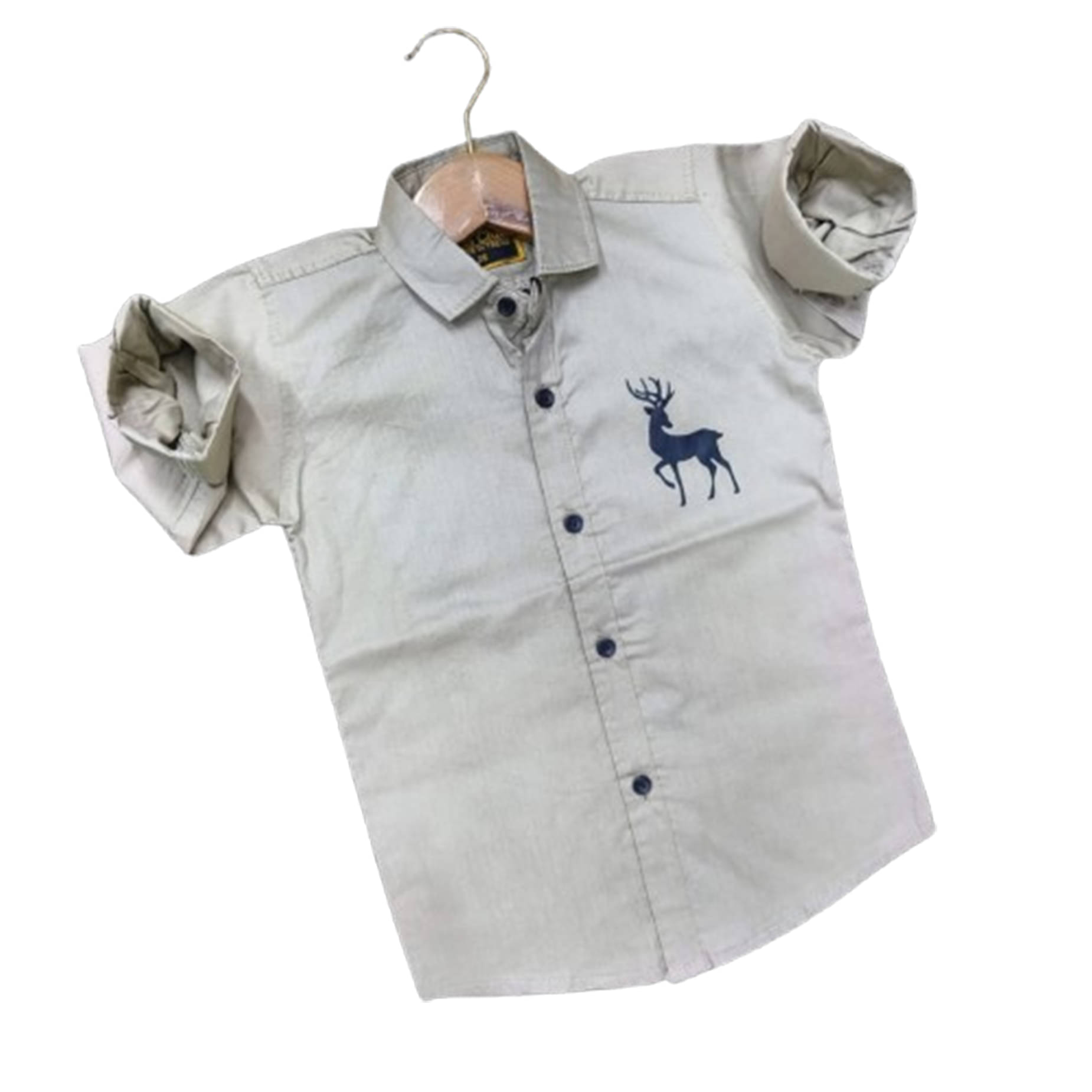     			KIDS CLUB Pack of 1 Boys 100% Cotton Full Sleeves Shirt ( Grey )