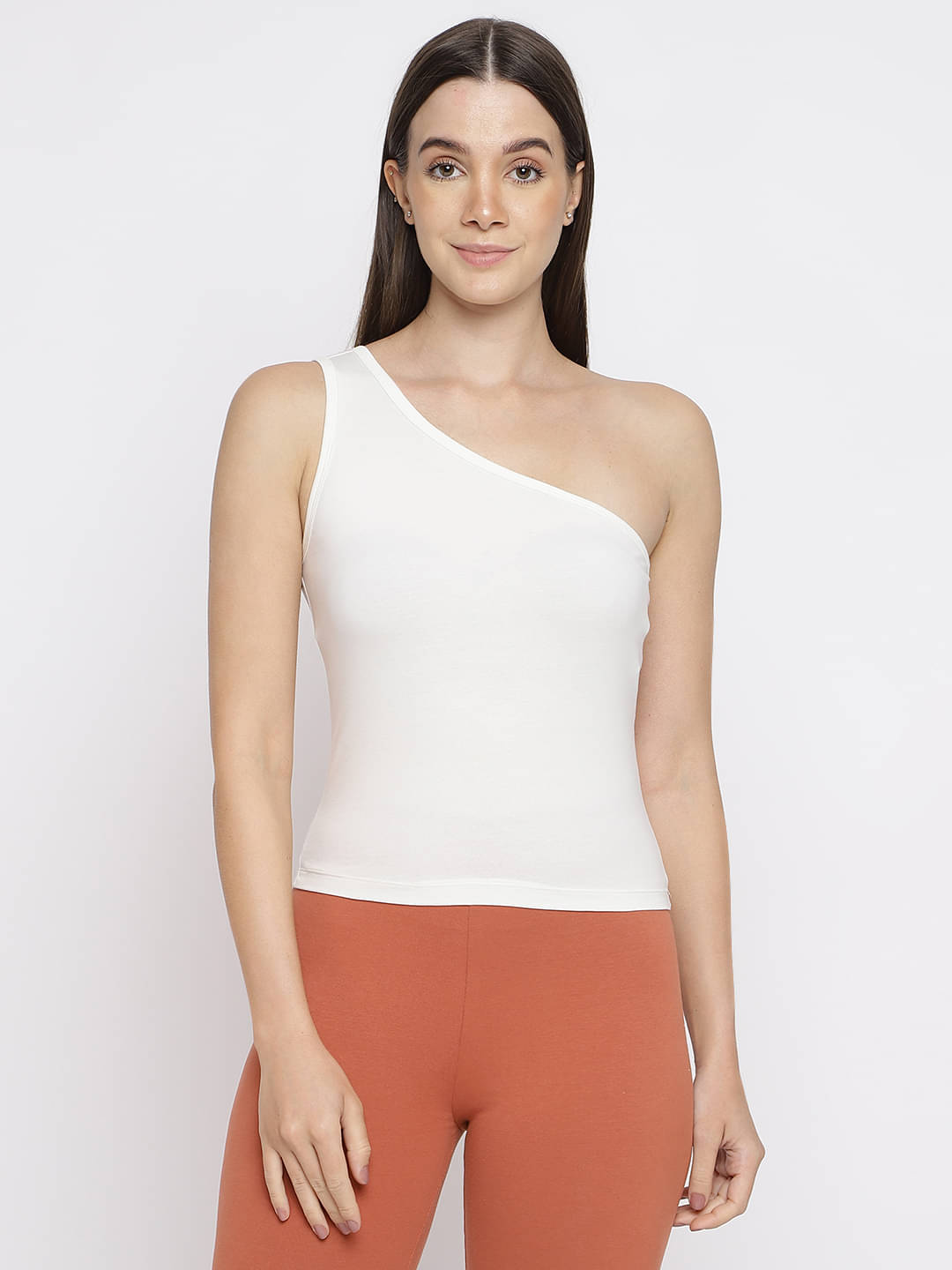     			La Intimo Pack of 1 Cotton Lycra Tank Top ( White )