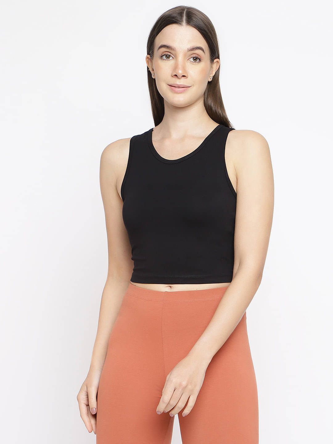 La Intimo Pack of 1 Cotton Lycra Tank Top ( Black )     			La Intimo Pack of 1 Cotton Lycra Tank Top ( Black )