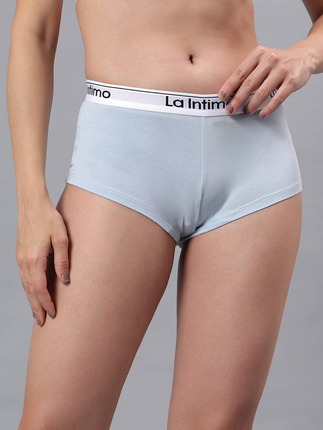     			La Intimo Pack of 1 Modal Boy Shorts For Women ( Light Blue )