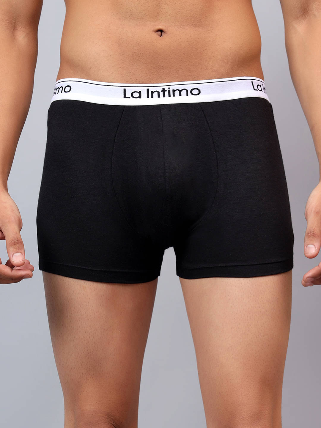     			La Intimo Pack of 1 Modal Trunks For Men's ( Black )