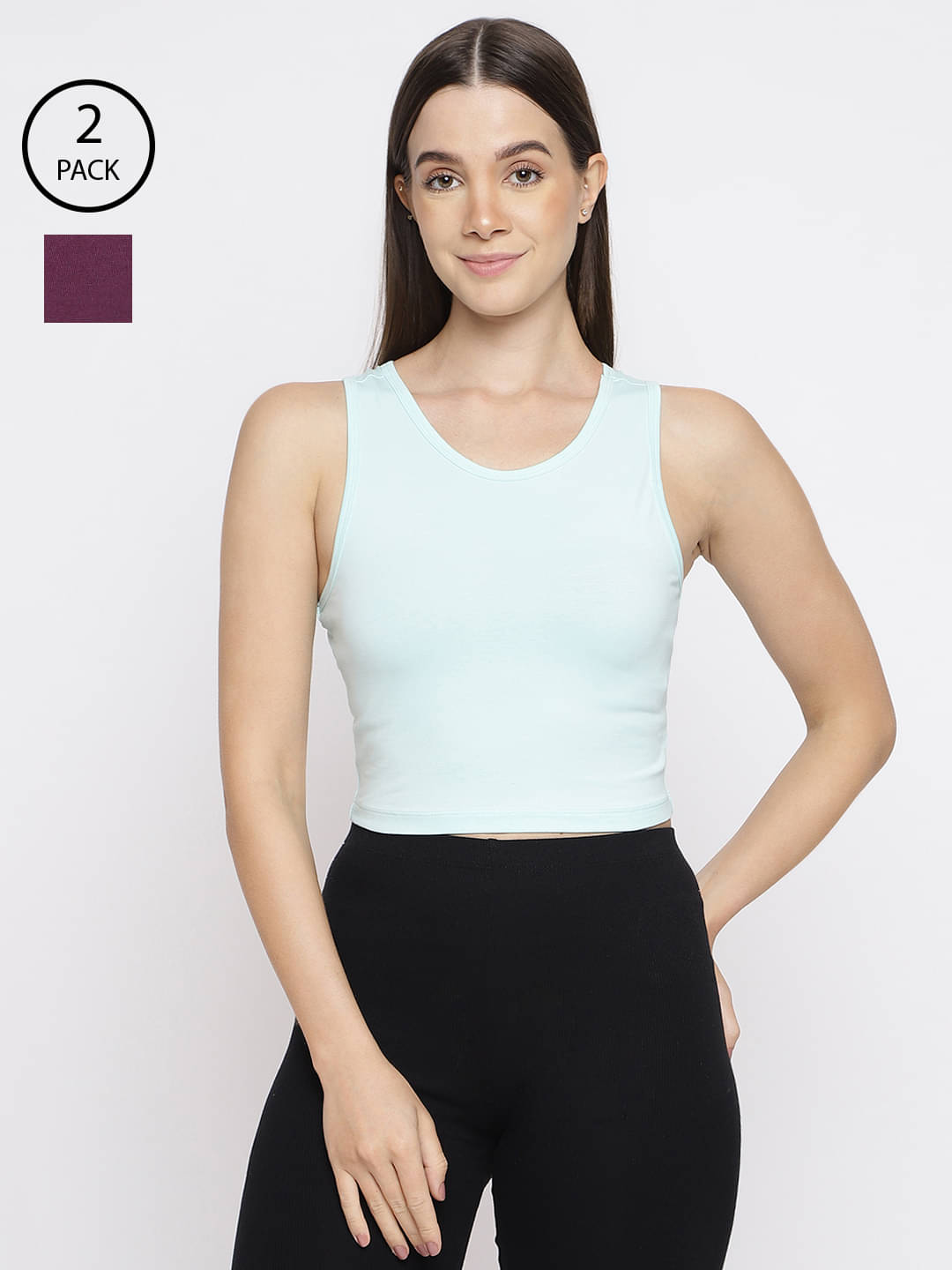 La Intimo Pack of 2 Cotton Lycra Tank Top ( Multicolor ) La Intimo Pack of 2 Cotton Lycra Tank Top ( Multicolor )