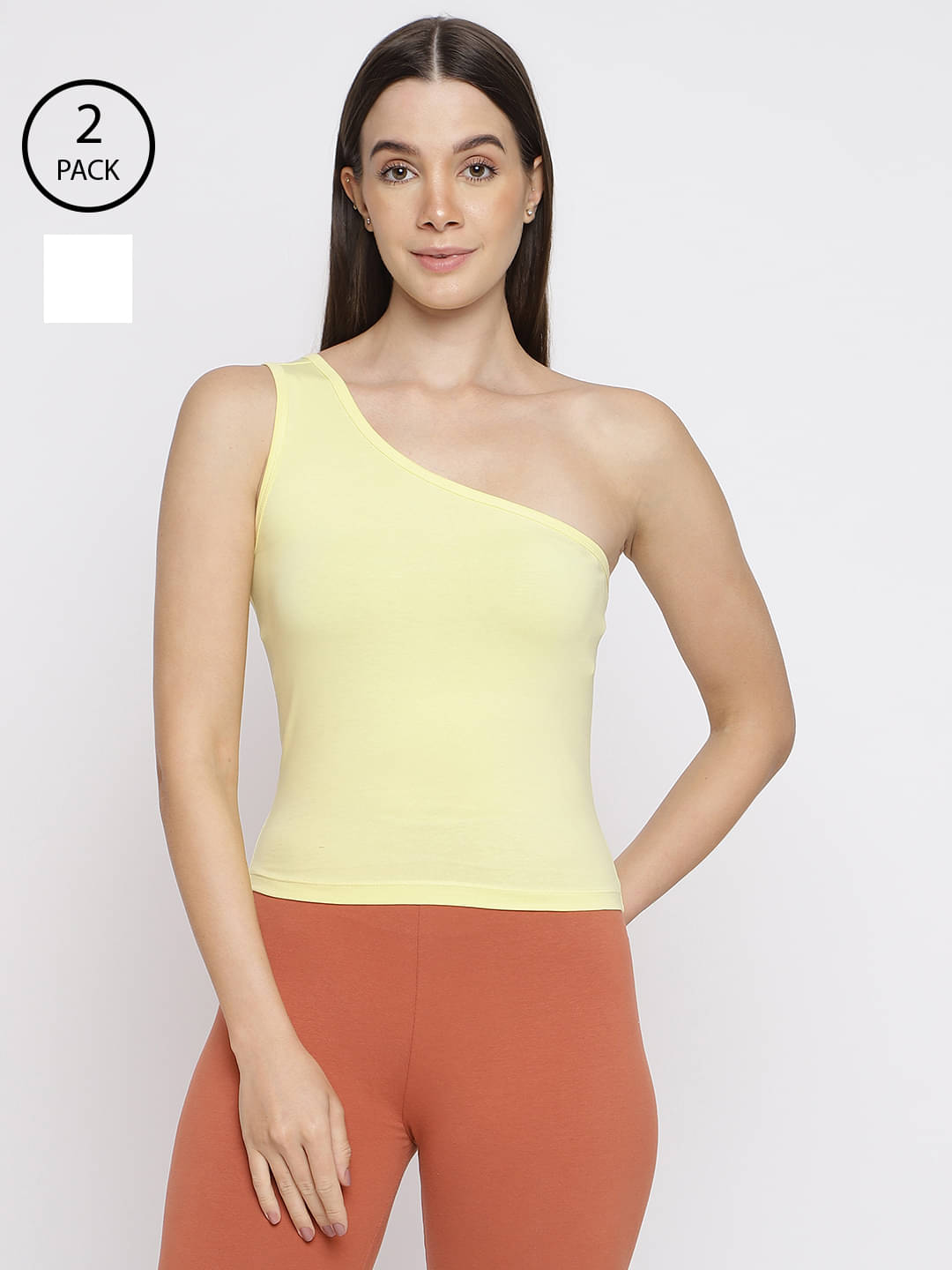     			La Intimo Pack of 2 Cotton Lycra Tank Top ( Multicolor )