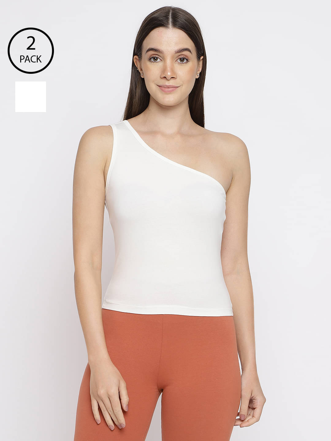 La Intimo Pack of 2 Cotton Lycra Tank Top ( White ) La Intimo Pack of 2 Cotton Lycra Tank Top ( White )