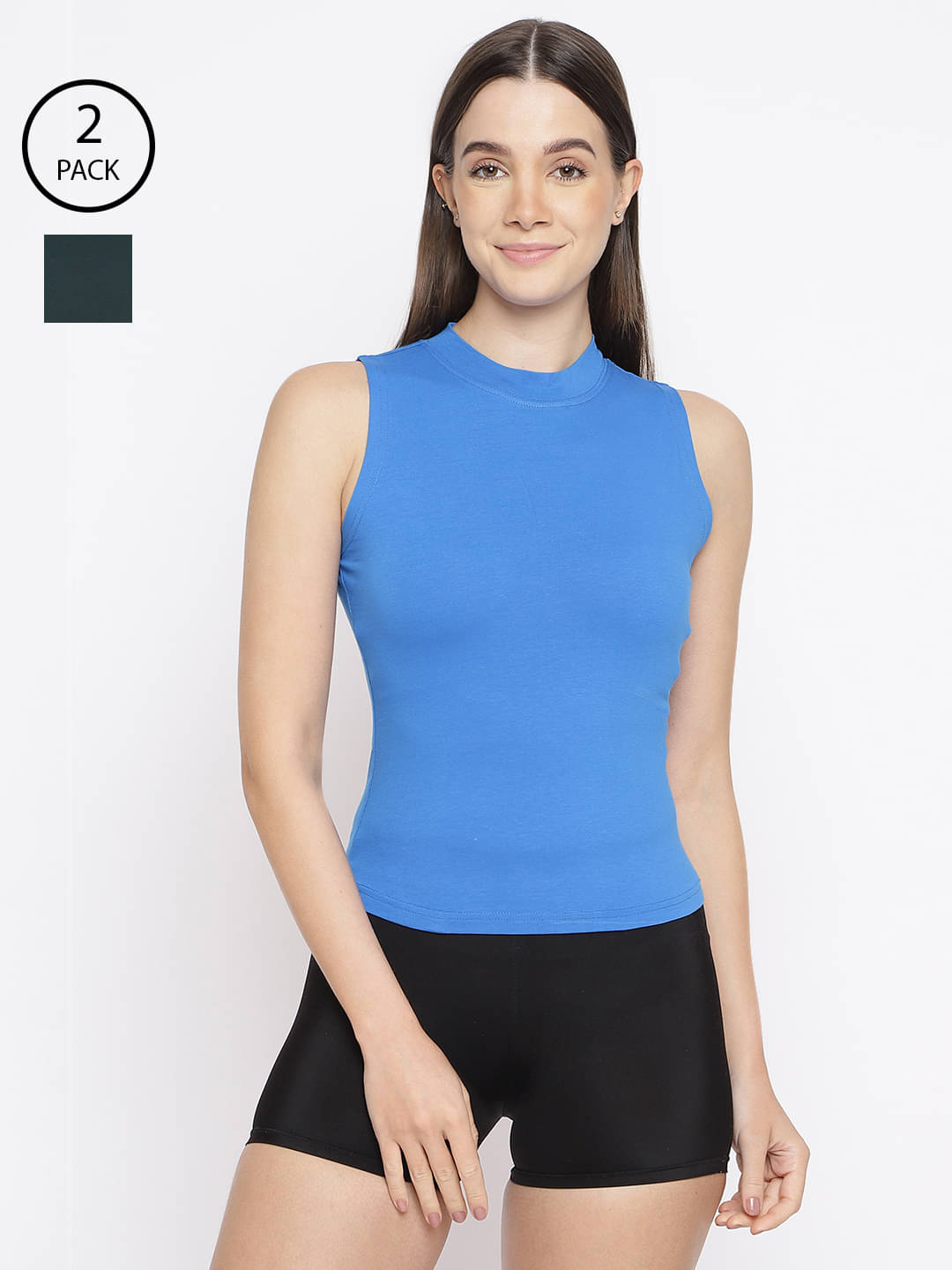     			La Intimo Pack of 2 Cotton Lycra Tank Top ( Multicolor )