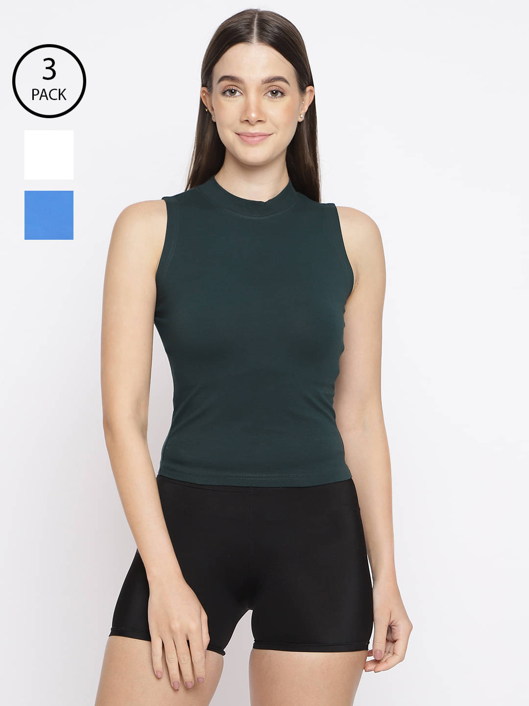 La Intimo Pack of 3 Cotton Lycra Tank Top ( Multicolor ) La Intimo Pack of 3 Cotton Lycra Tank Top ( Multicolor )