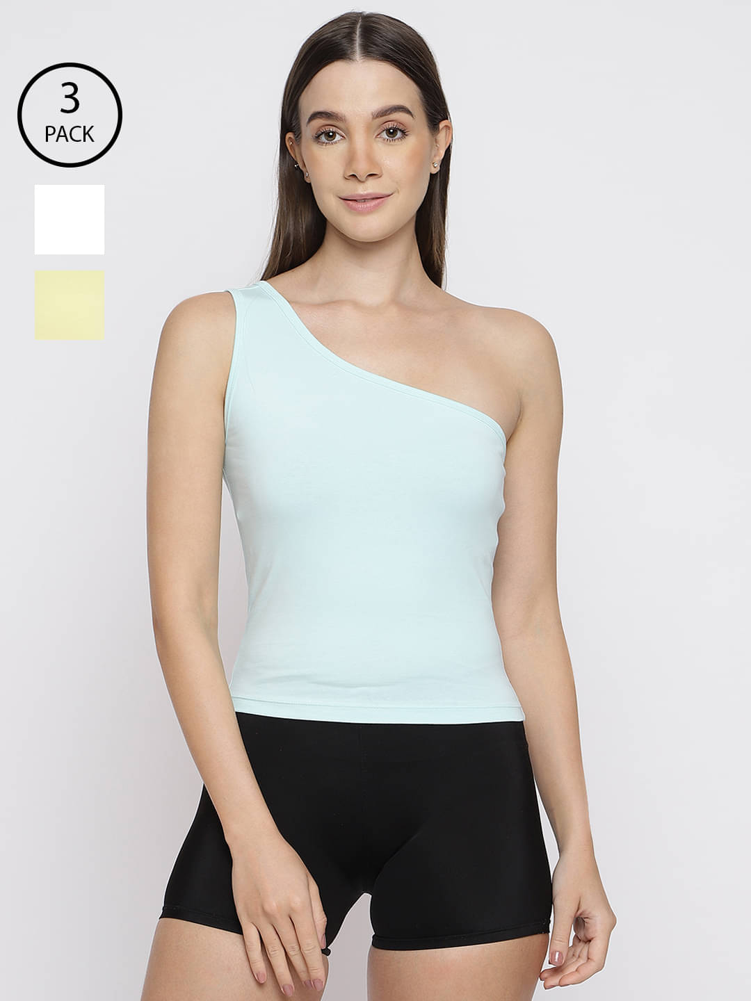     			La Intimo Pack of 3 Cotton Lycra Tank Top ( Multicolor )