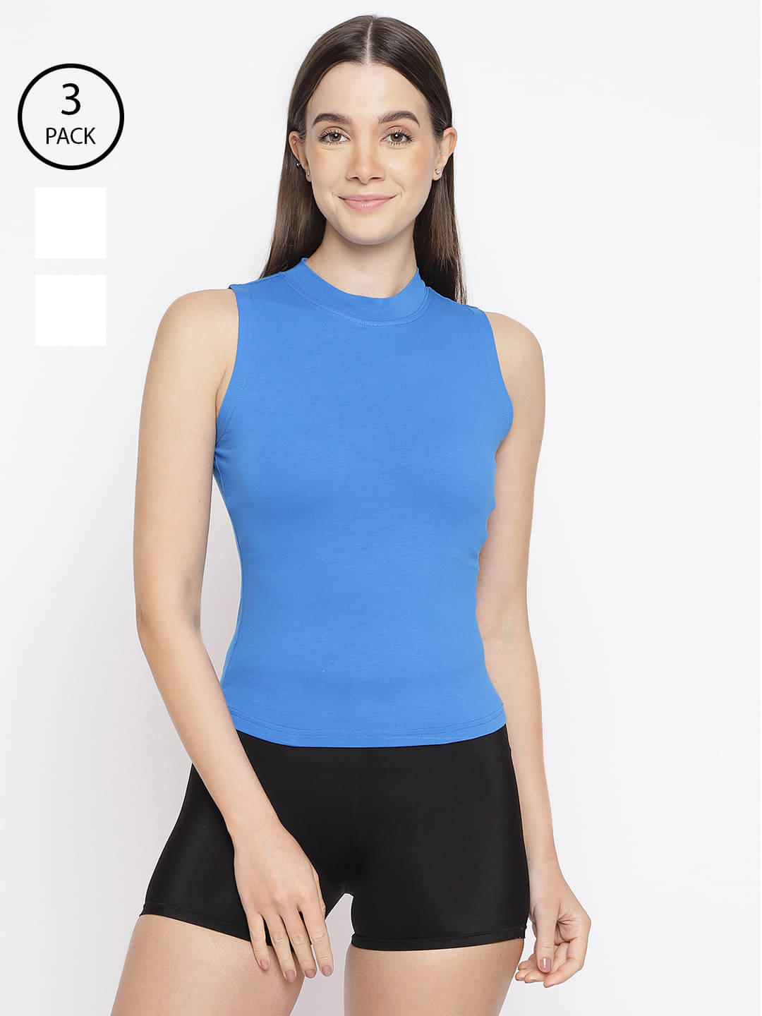 La Intimo Pack of 3 Cotton Lycra Tank Top ( Multicolor )     			La Intimo Pack of 3 Cotton Lycra Tank Top ( Multicolor )