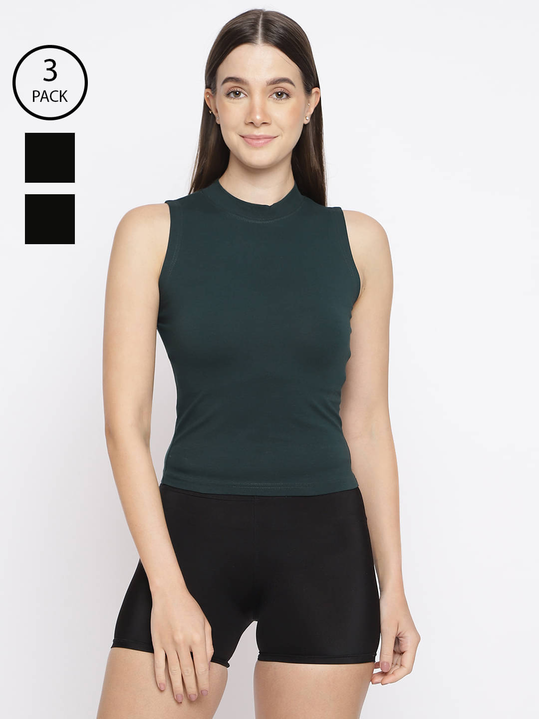 La Intimo Pack of 3 Cotton Lycra Tank Top ( Multicolor )     			La Intimo Pack of 3 Cotton Lycra Tank Top ( Multicolor )