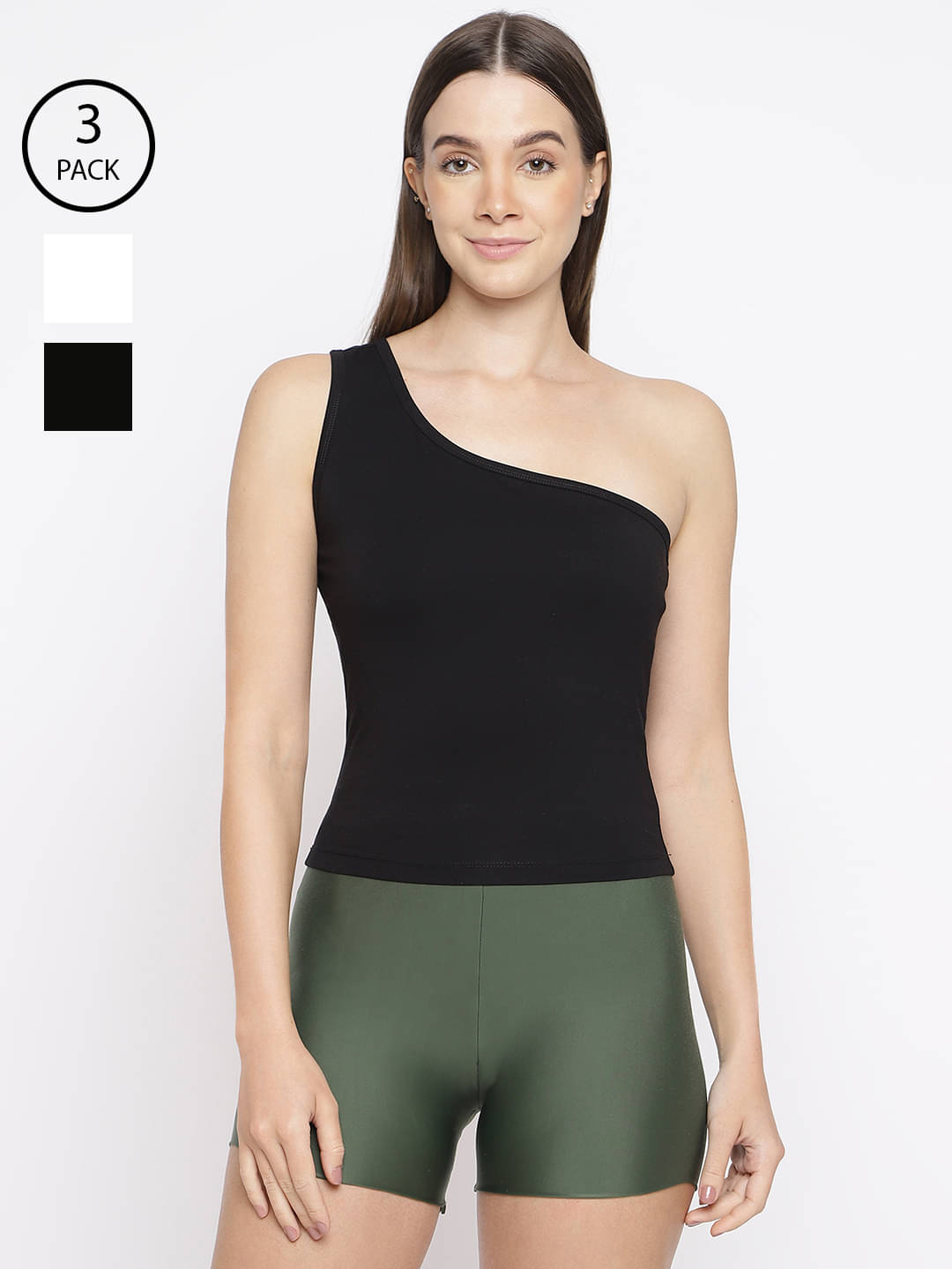     			La Intimo Pack of 3 Cotton Lycra Tank Top ( Multicolor )