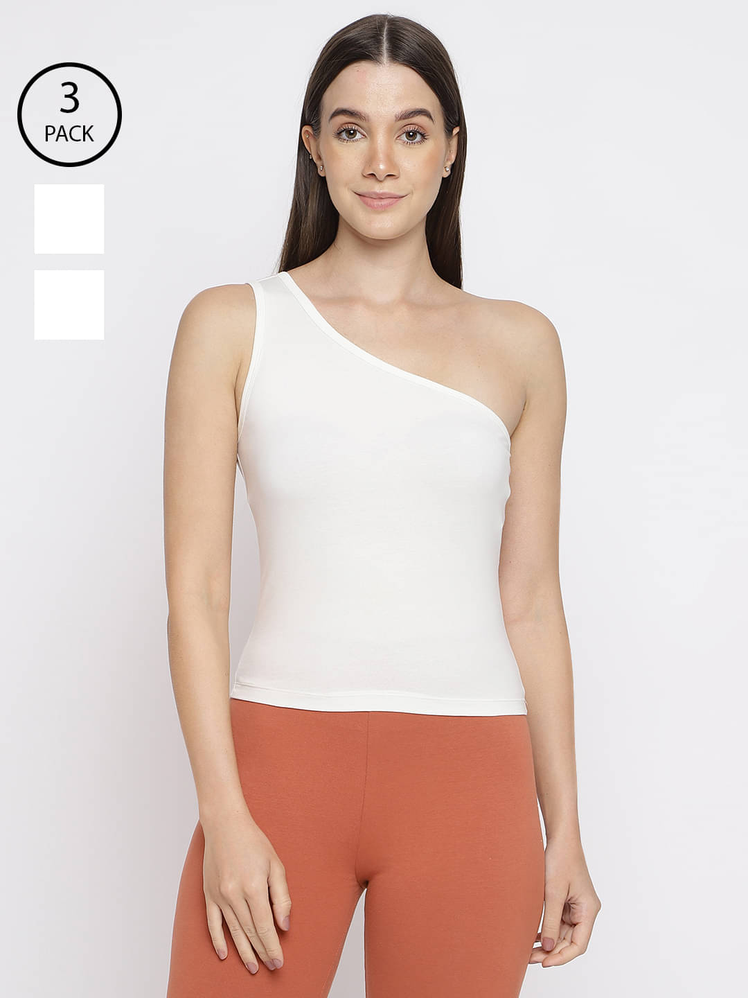 La Intimo Pack of 3 Cotton Lycra Tank Top ( White ) La Intimo Pack of 3 Cotton Lycra Tank Top ( White )