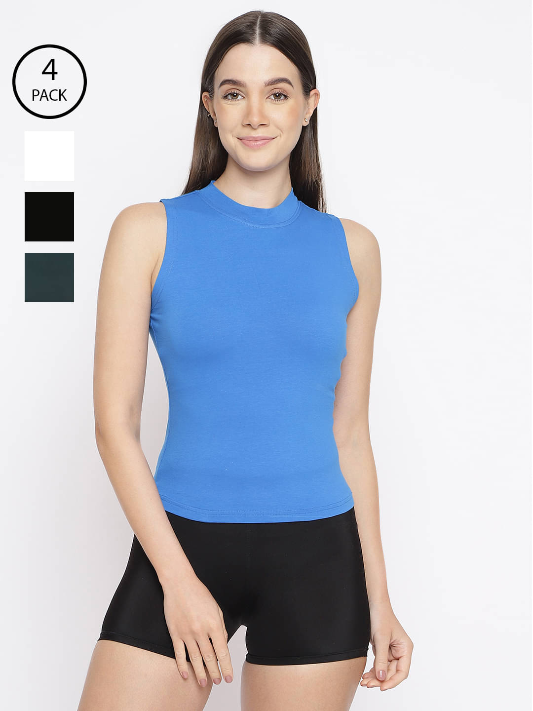 La Intimo Pack of 4 Cotton Lycra Tank Top ( Multicolor ) La Intimo Pack of 4 Cotton Lycra Tank Top ( Multicolor )