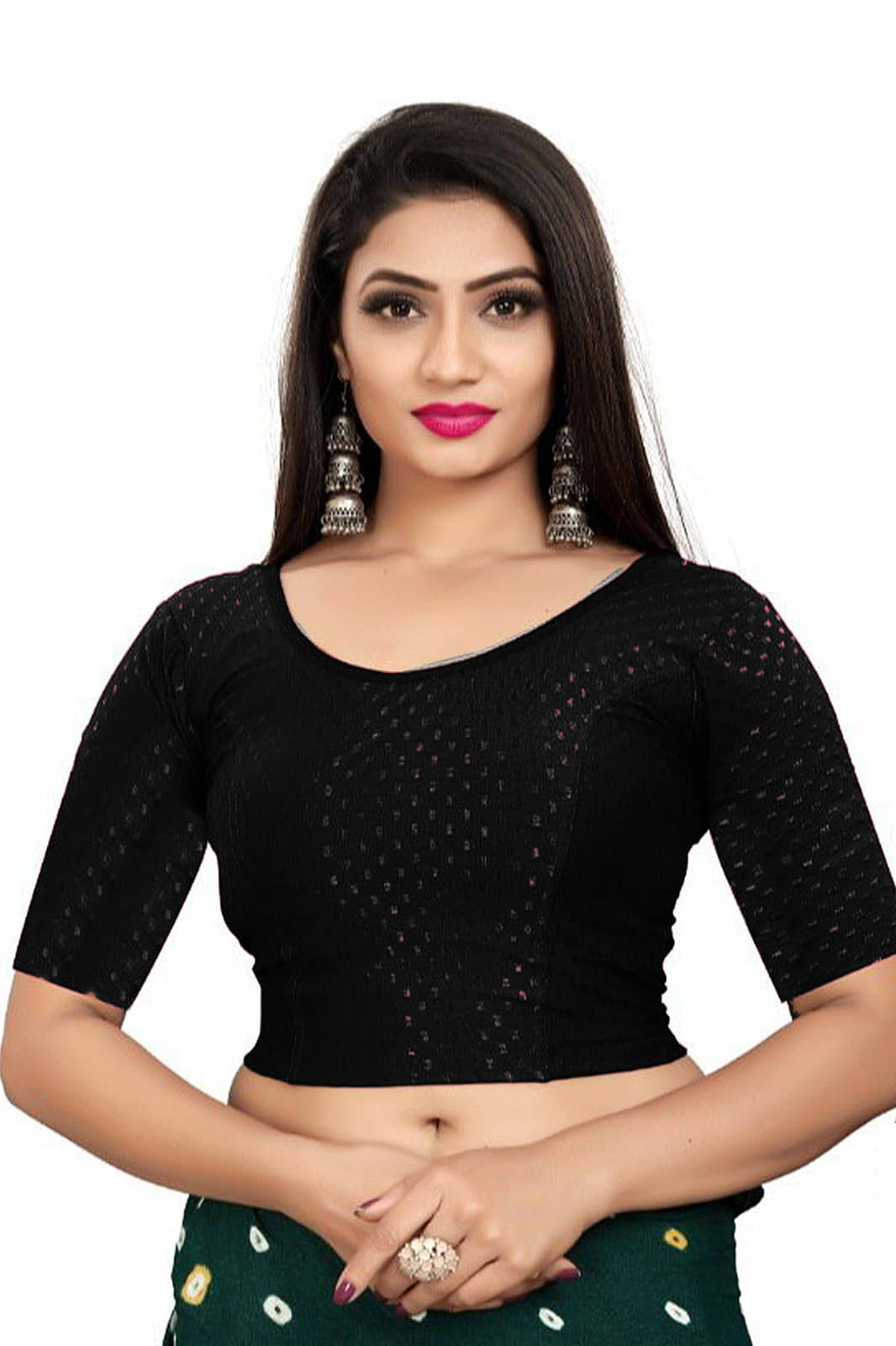 Laadli Black Readymade without Pad Cotton Blend Women's Blouse ( Pack of 1 )