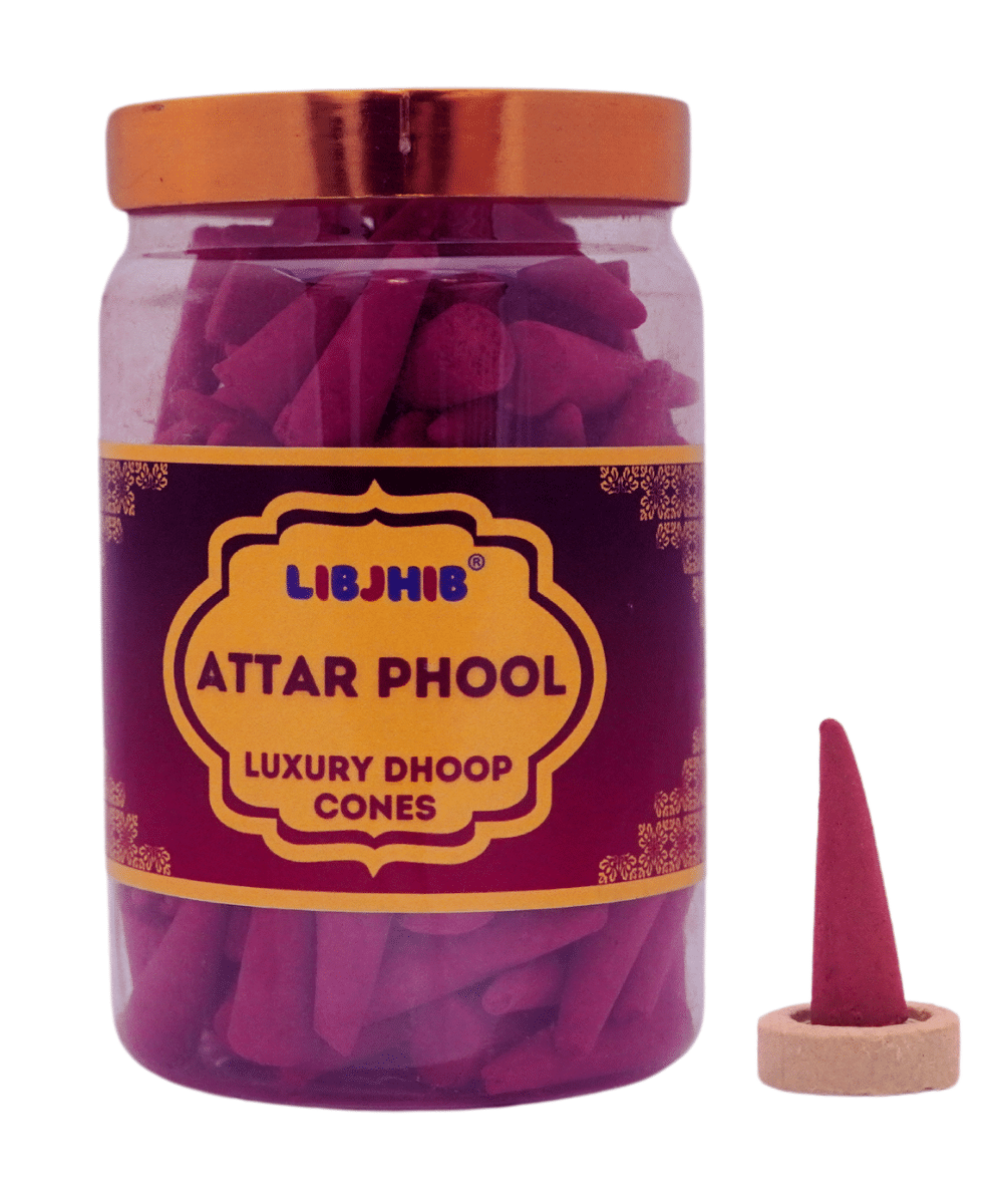     			Libjhib Incense Dhoop Cone Attat Phool 200 gm ( Pack of 1 )