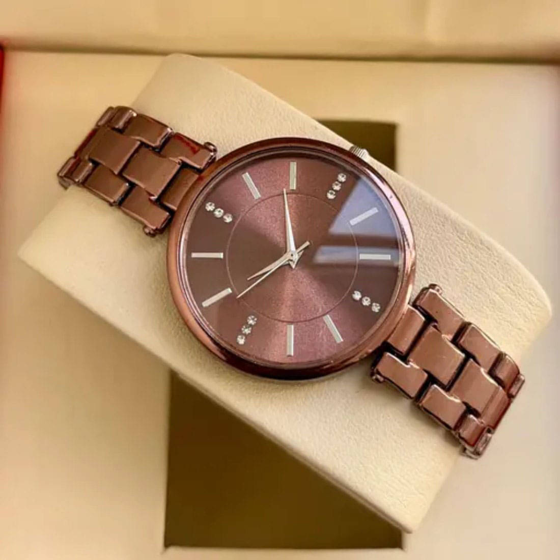     			MARKRIN Brown Metal Analog Womens Watch