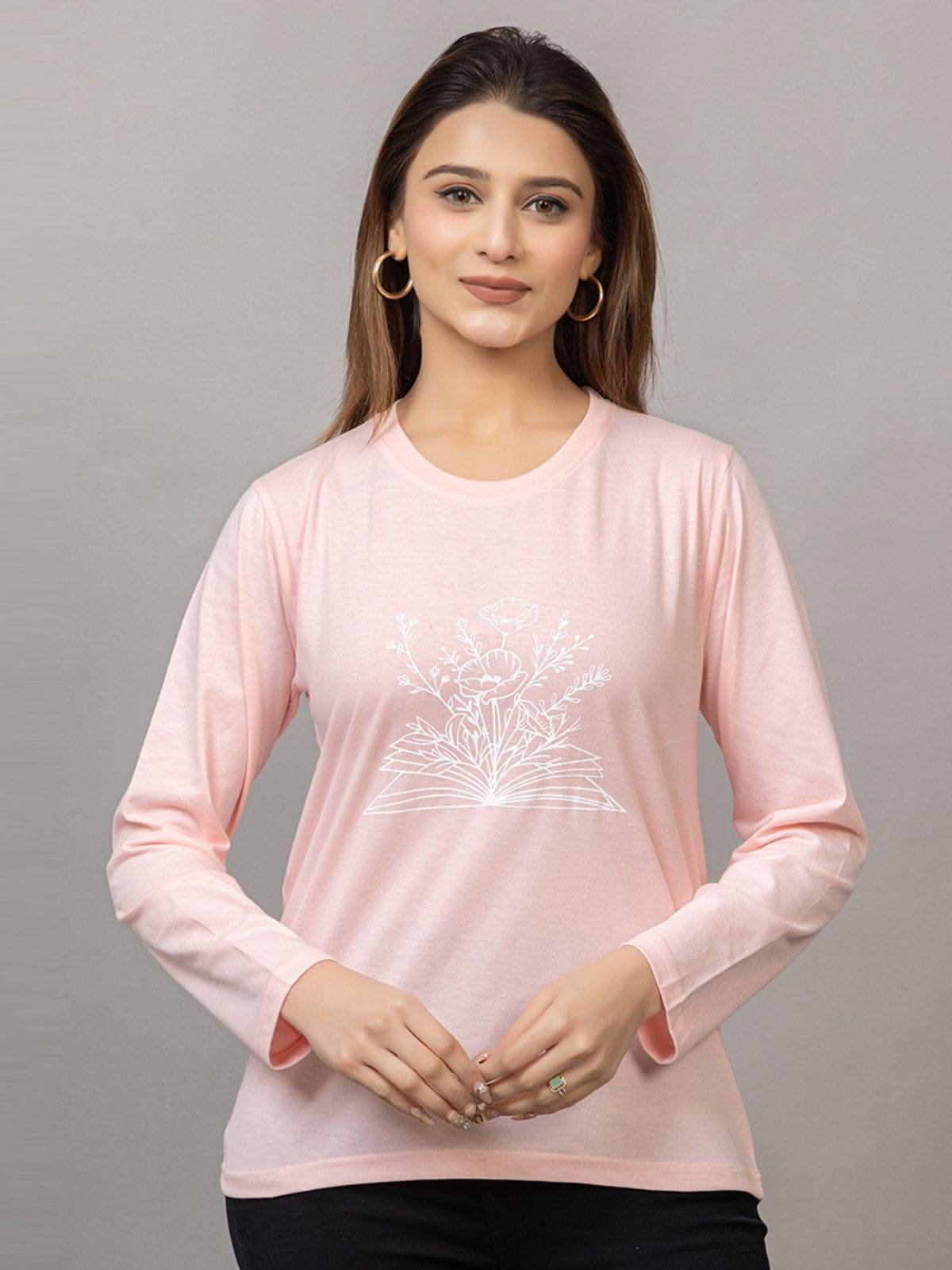 MISDYNAMIC Women Cotton Blend Printed Regular Fit Round Neck T-Shirt ( Pink ) MISDYNAMIC Women Cotton Blend Printed Regular Fit Round Neck T-Shirt ( Pink )