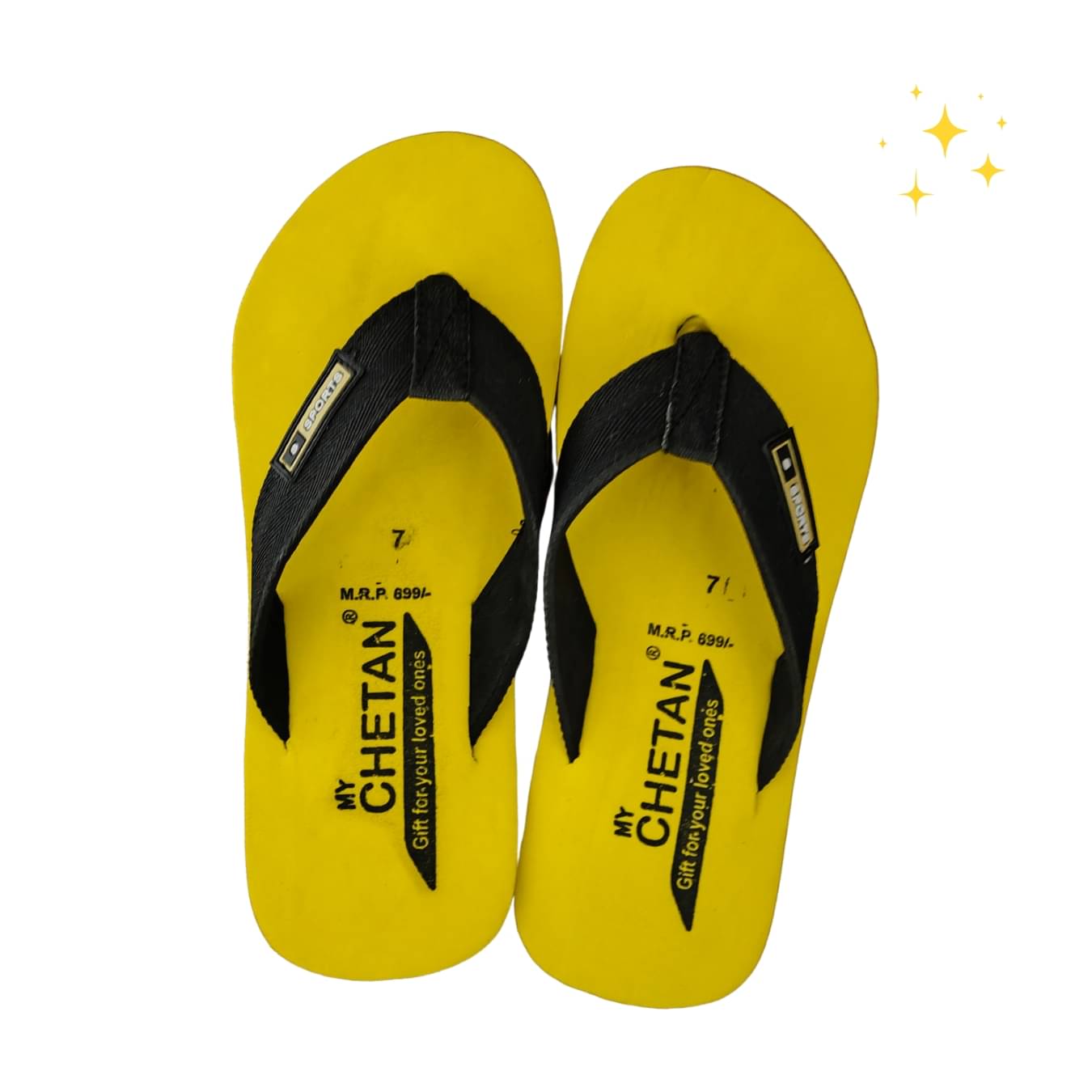     			MYCHETAN Yellow Men's Thong Flip Flop