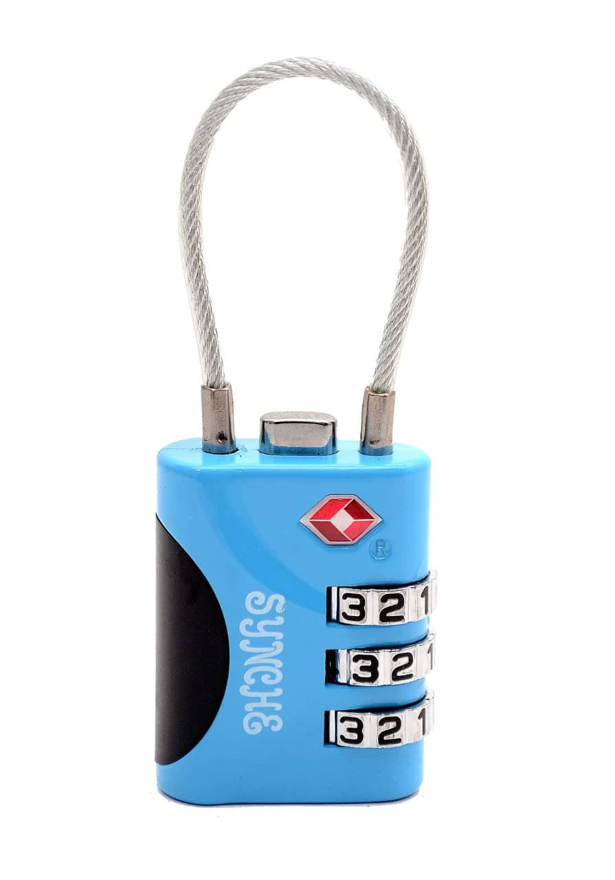     			Metal TSA 3 digit combination lock For Luggage Bag International Number Password Travel Locks (Multicolored)