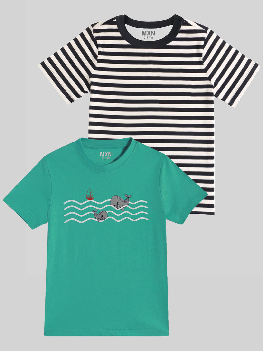     			Nyker Pack of 2 Boys Cotton Blend T-Shirt ( Green )
