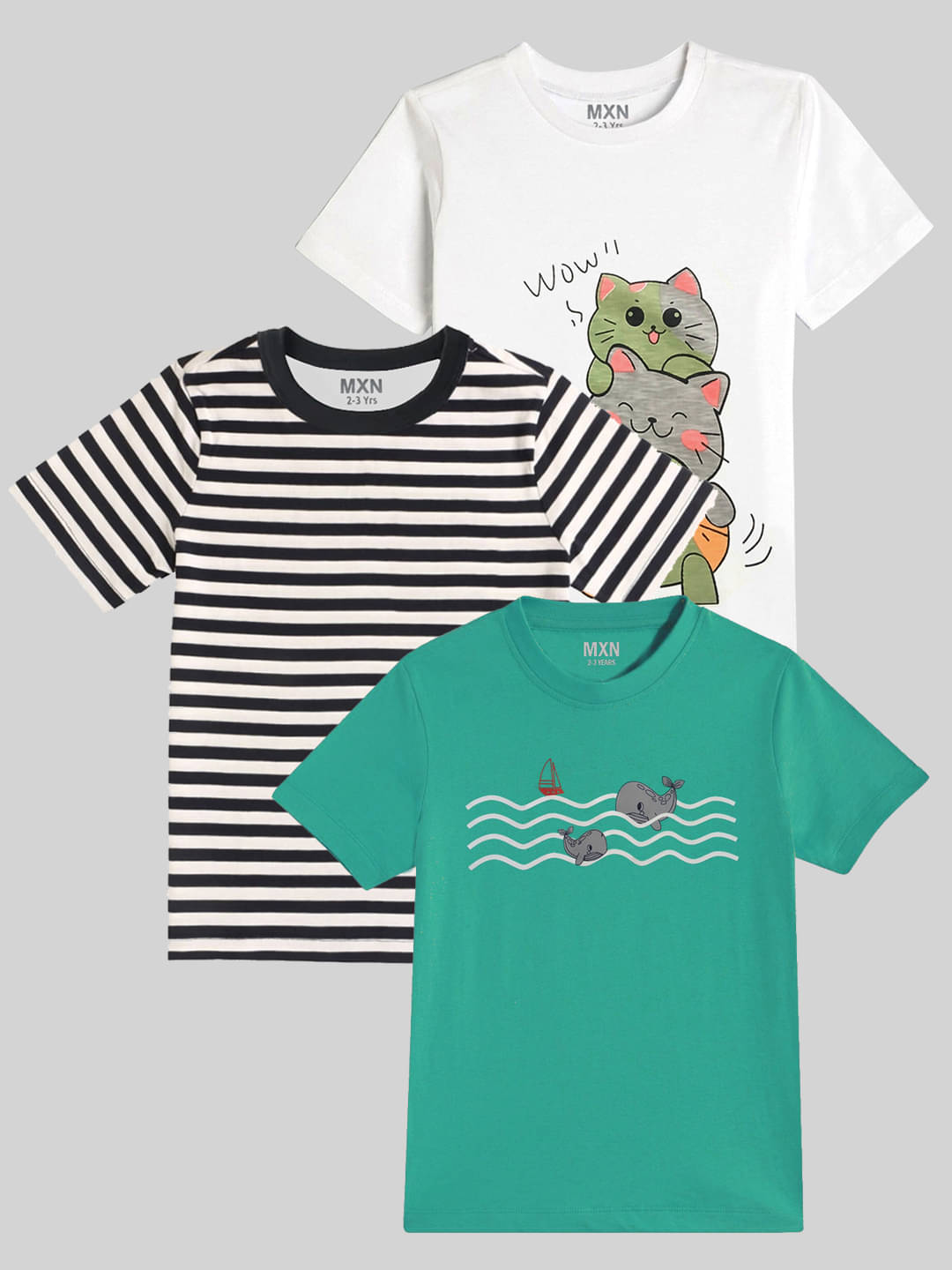     			Nyker Pack of 2 Boys Cotton Blend T-Shirt ( Green )