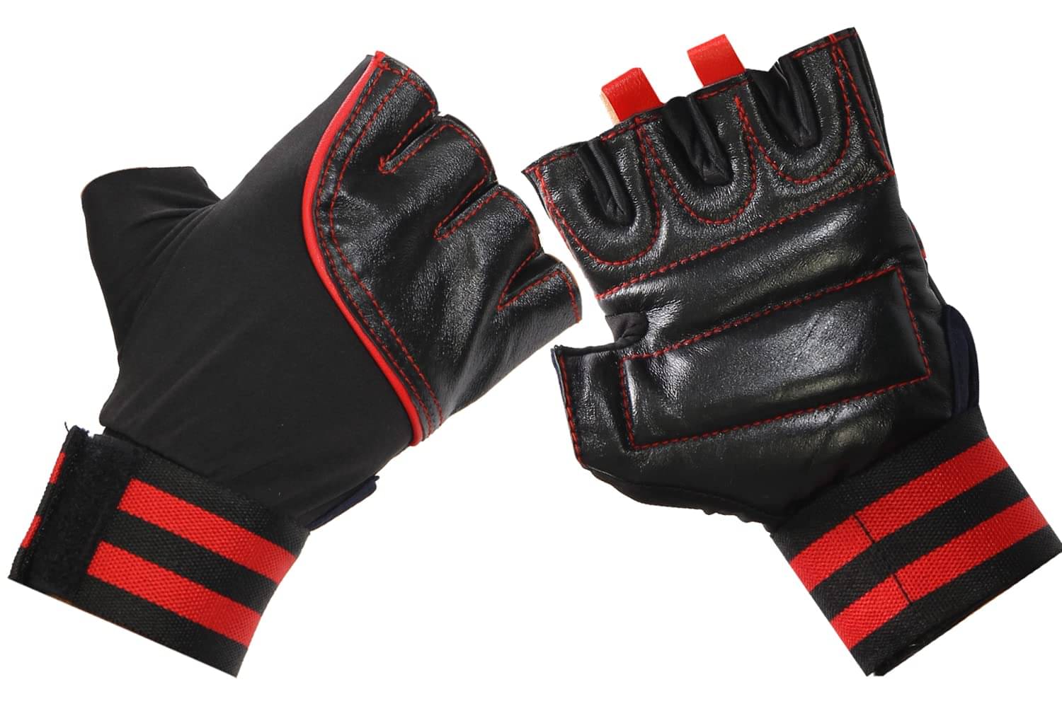Spokofit Unisex Leather Gym Gloves For Advanced Fitness Training and Workout With Half-Finger Length Spokofit Unisex Leather Gym Gloves For Advanced Fitness Training and Workout With Half-Finger Length